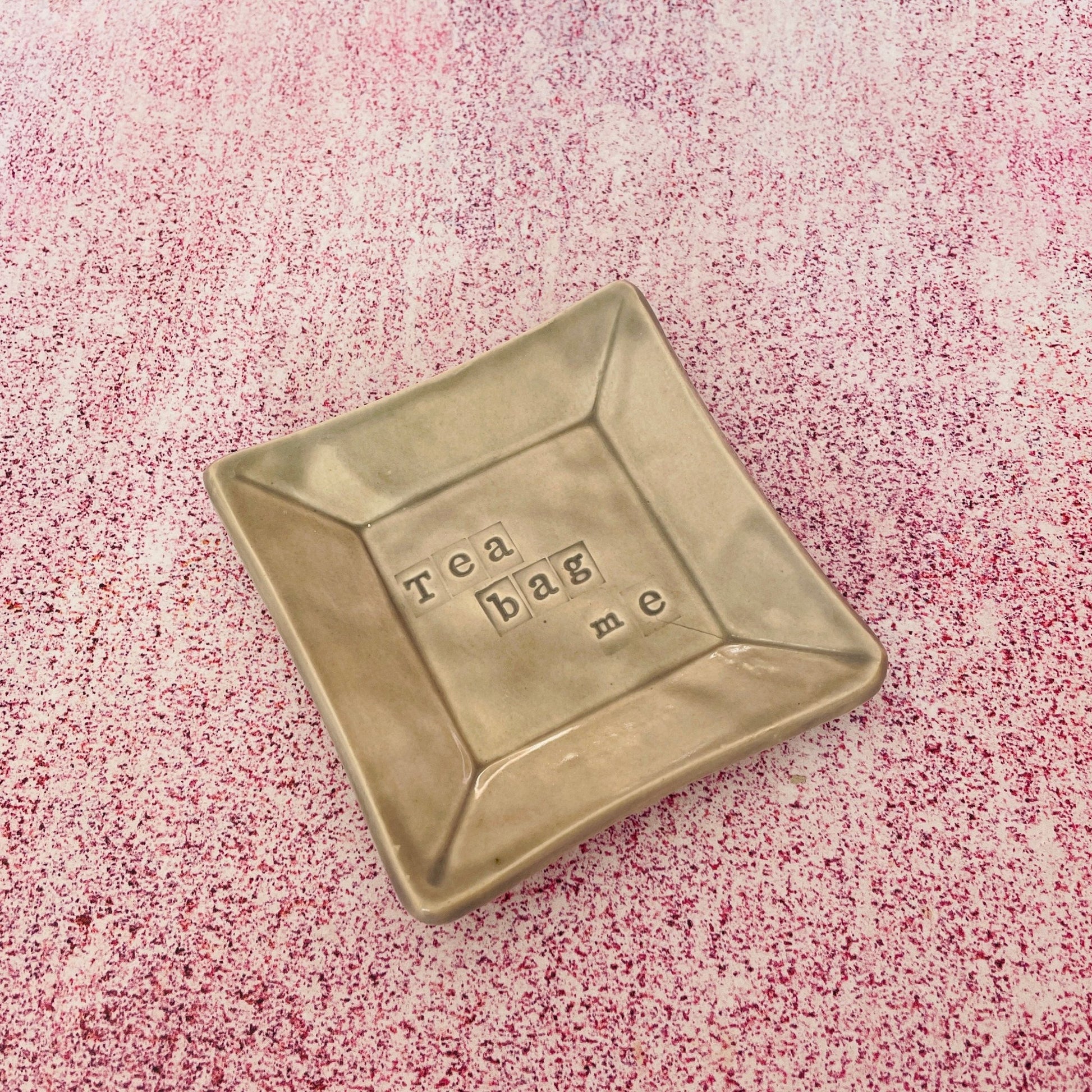 Grey Ceramic Dish, Tea Bag Holder - FJD Ceramics