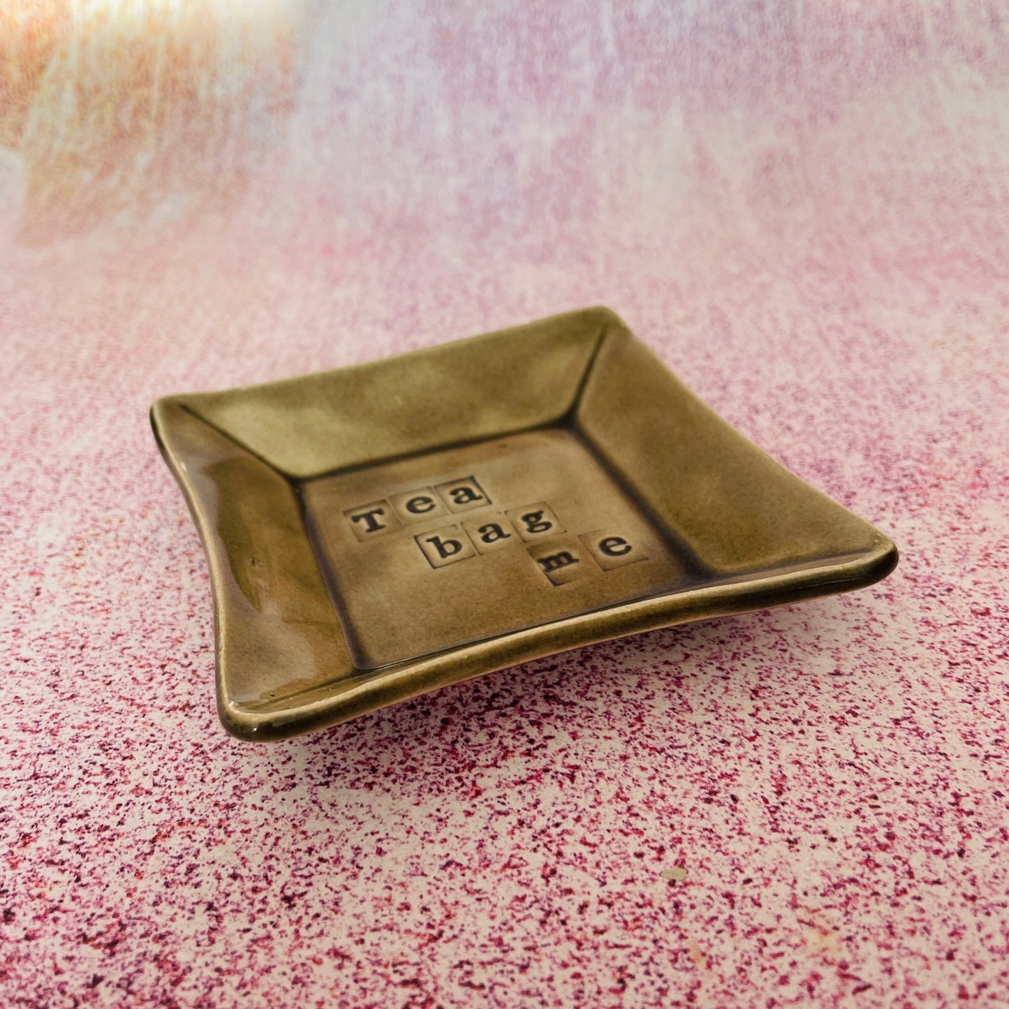 Grey Ceramic Dish, Tea Bag Holder - FJD Ceramics