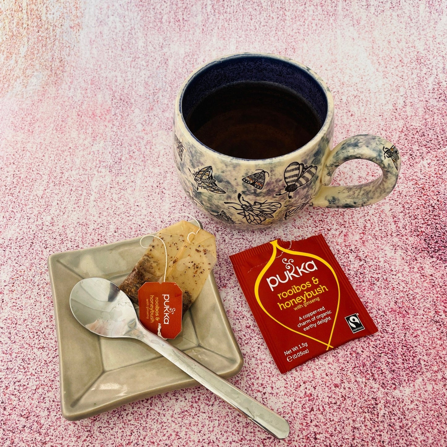 Grey Ceramic Dish, Tea Bag Holder - FJD Ceramics