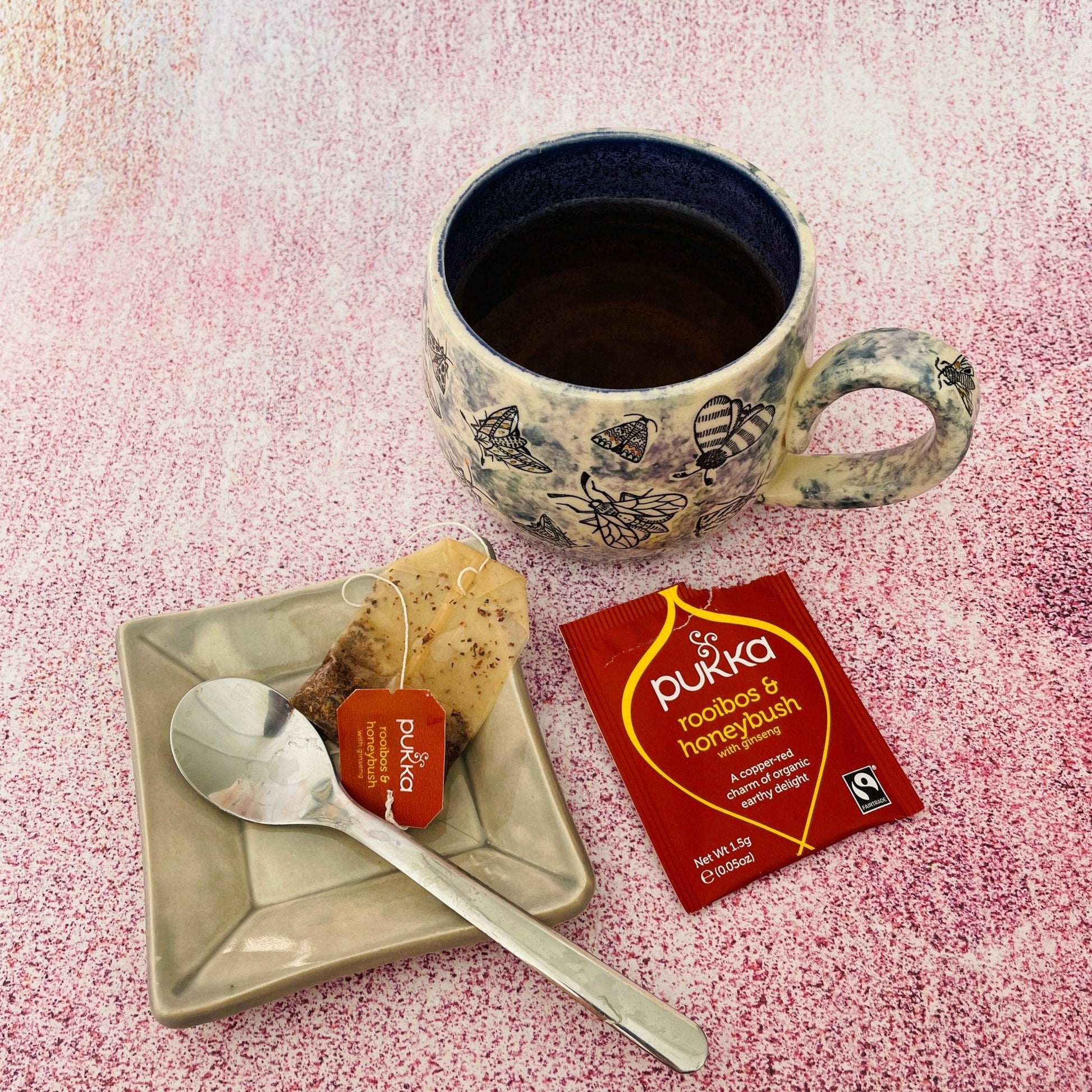 Grey Ceramic Dish, Tea Bag Holder - FJD Ceramics