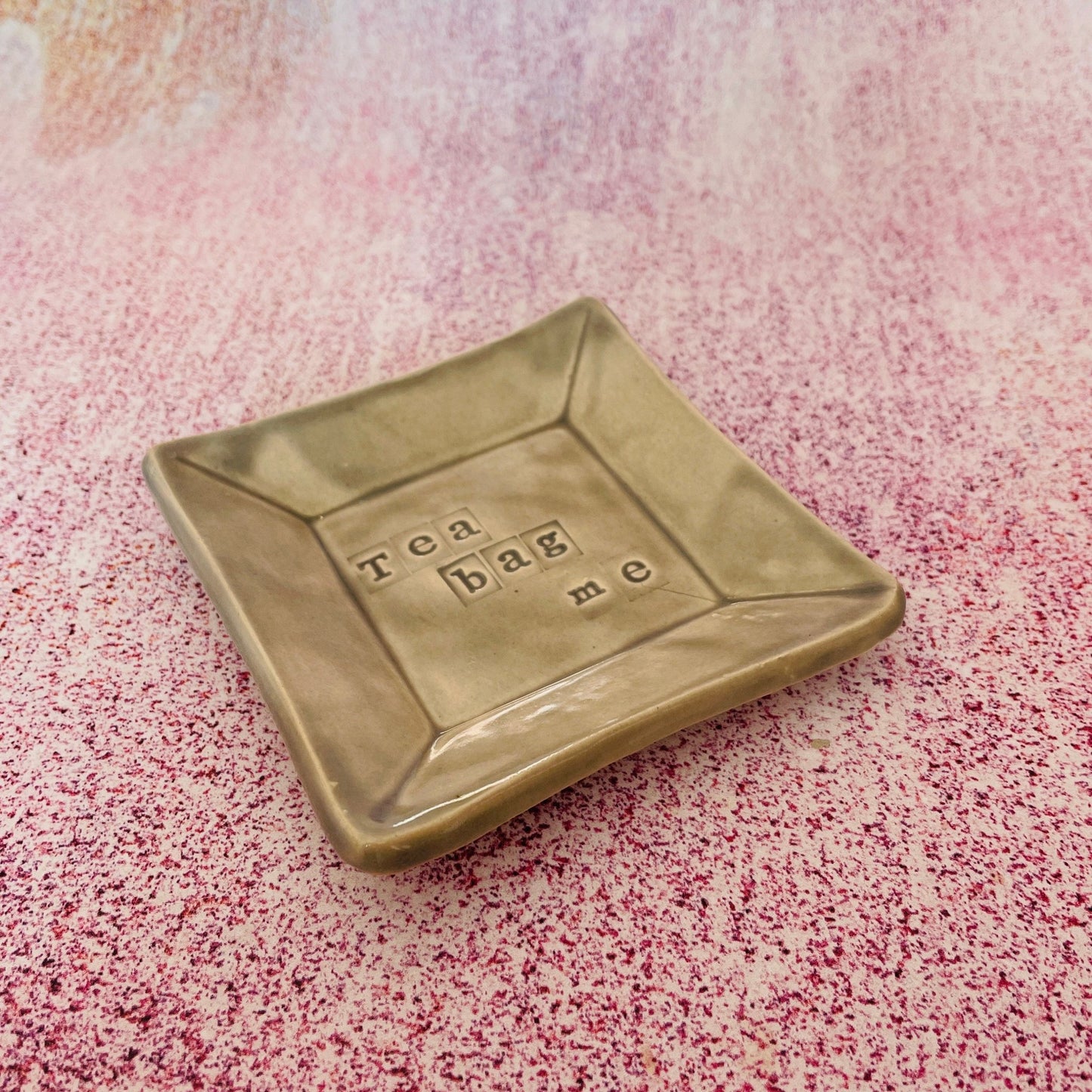 Grey Ceramic Dish, Tea Bag Holder - FJD Ceramics