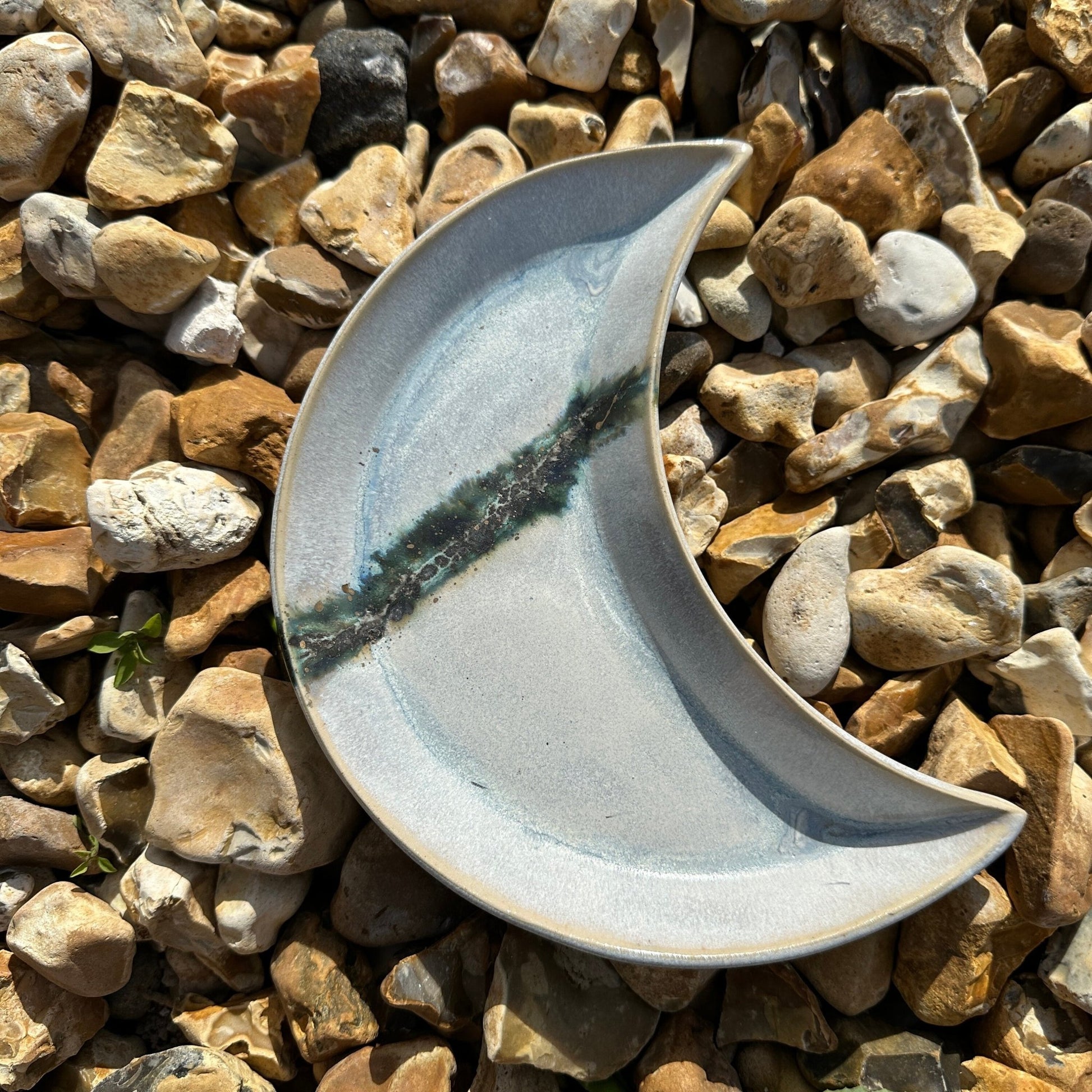 Grey Green and Gold Moon Nesting Dishes - FJD Ceramics