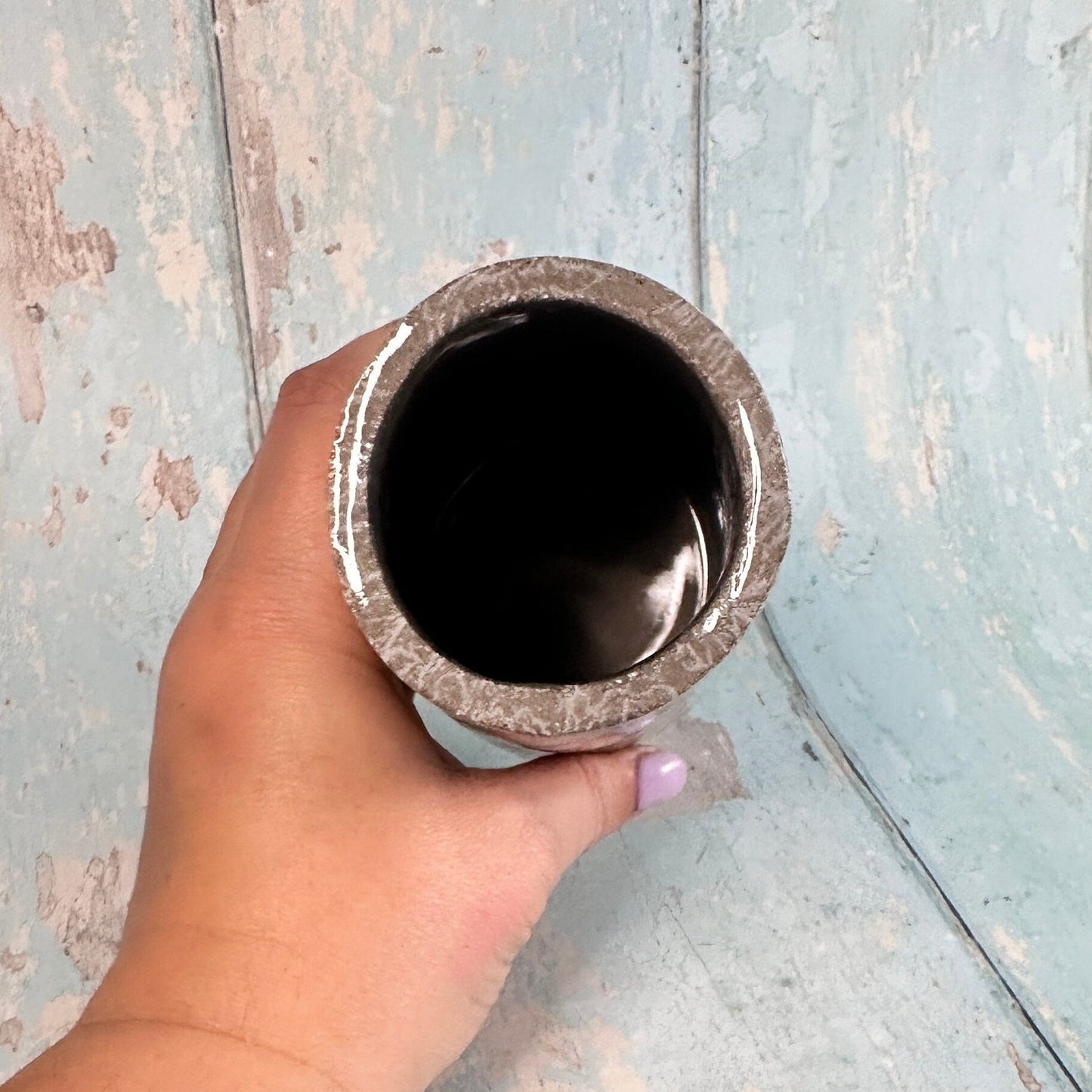 Grey Peony Ceramic Vase, Handmade Modern Pottery - FJD Ceramics