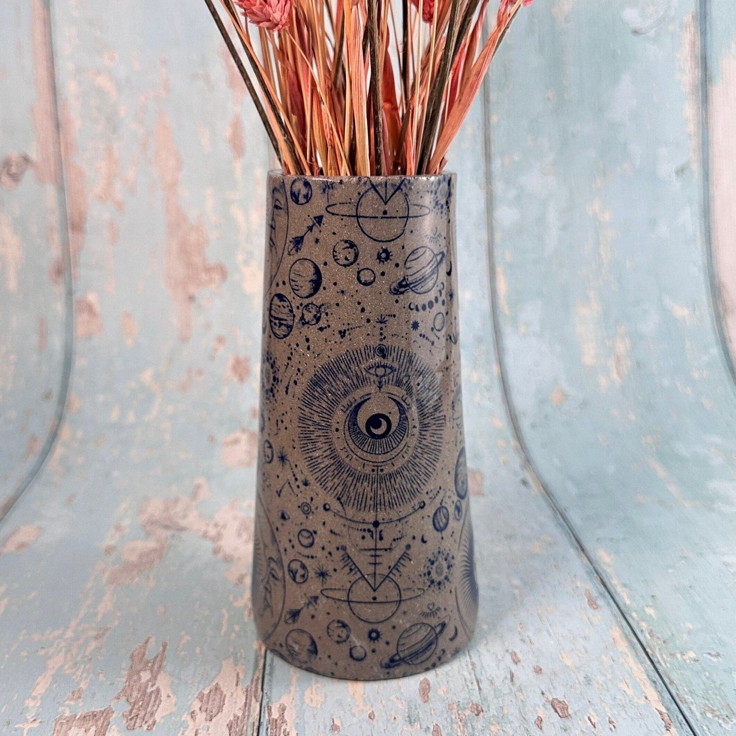 Grey Space Ceramic Vase, Handmade Modern Pottery - FJD Ceramics