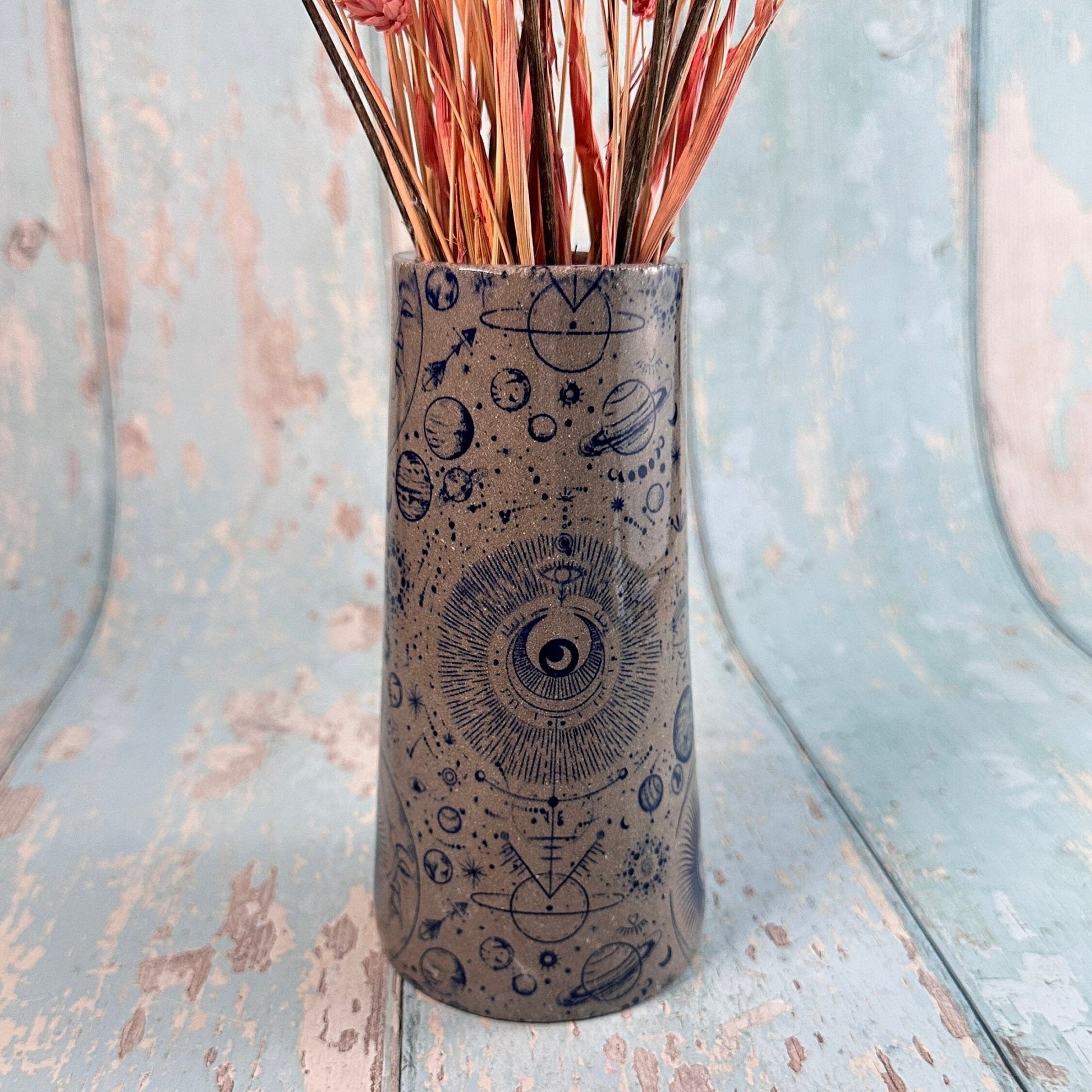 Grey Space Ceramic Vase, Handmade Modern Pottery - FJD Ceramics