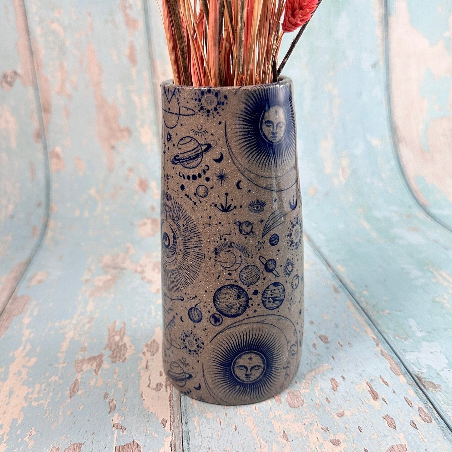 Grey Space Ceramic Vase, Handmade Modern Pottery - FJD Ceramics
