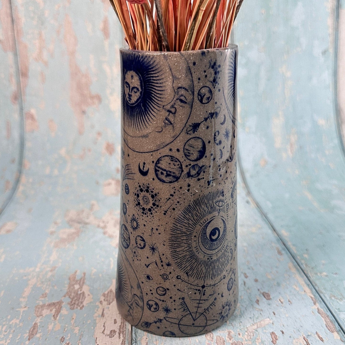 Grey Space Ceramic Vase, Handmade Modern Pottery - FJD Ceramics