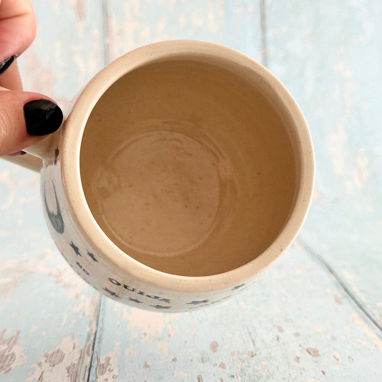 Halloween Ouija Mug, Handmade Ceramic Cup - FJD Ceramics
