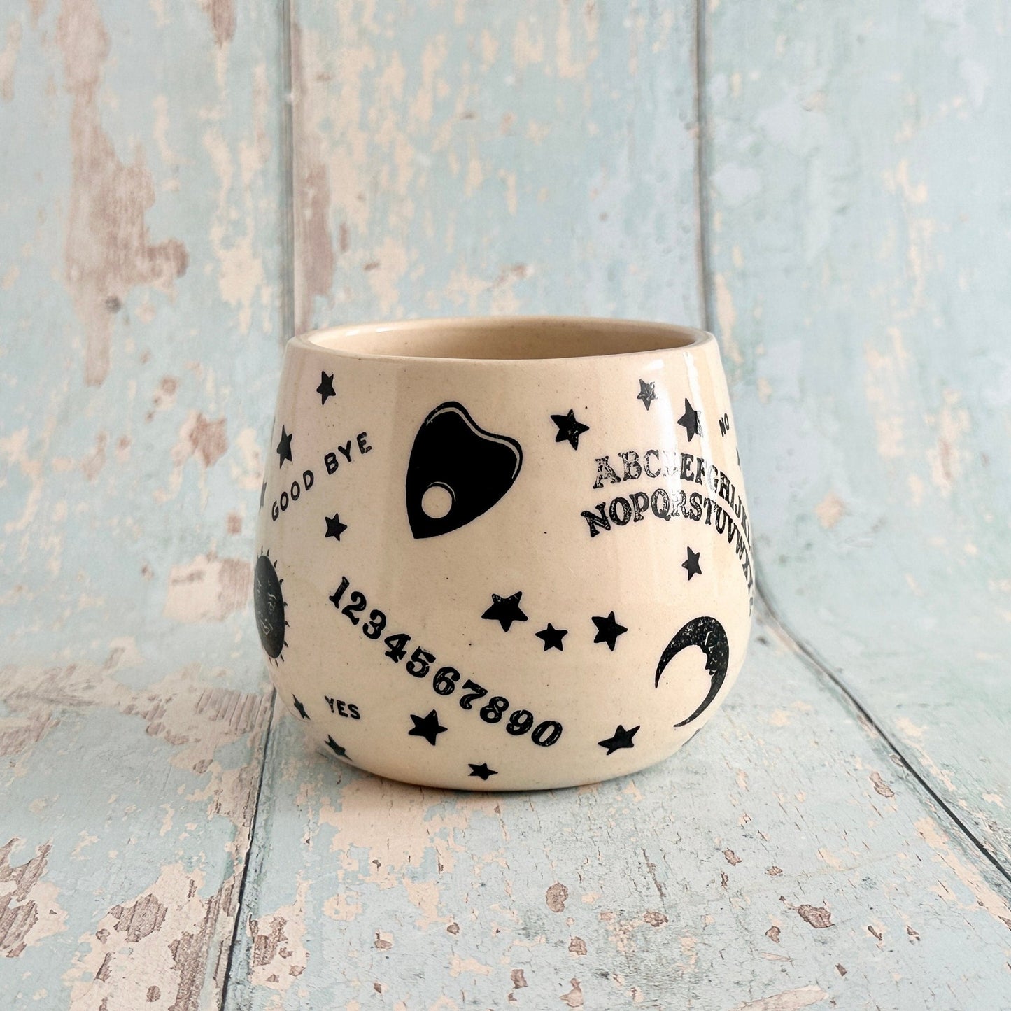 Halloween Ouija Mug, Handmade Ceramic Cup - FJD Ceramics
