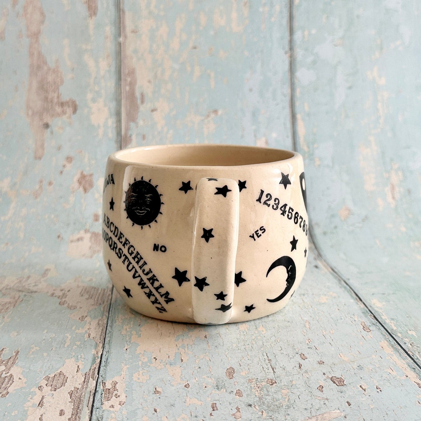Halloween Ouija Mug, Handmade Ceramic Cup - FJD Ceramics