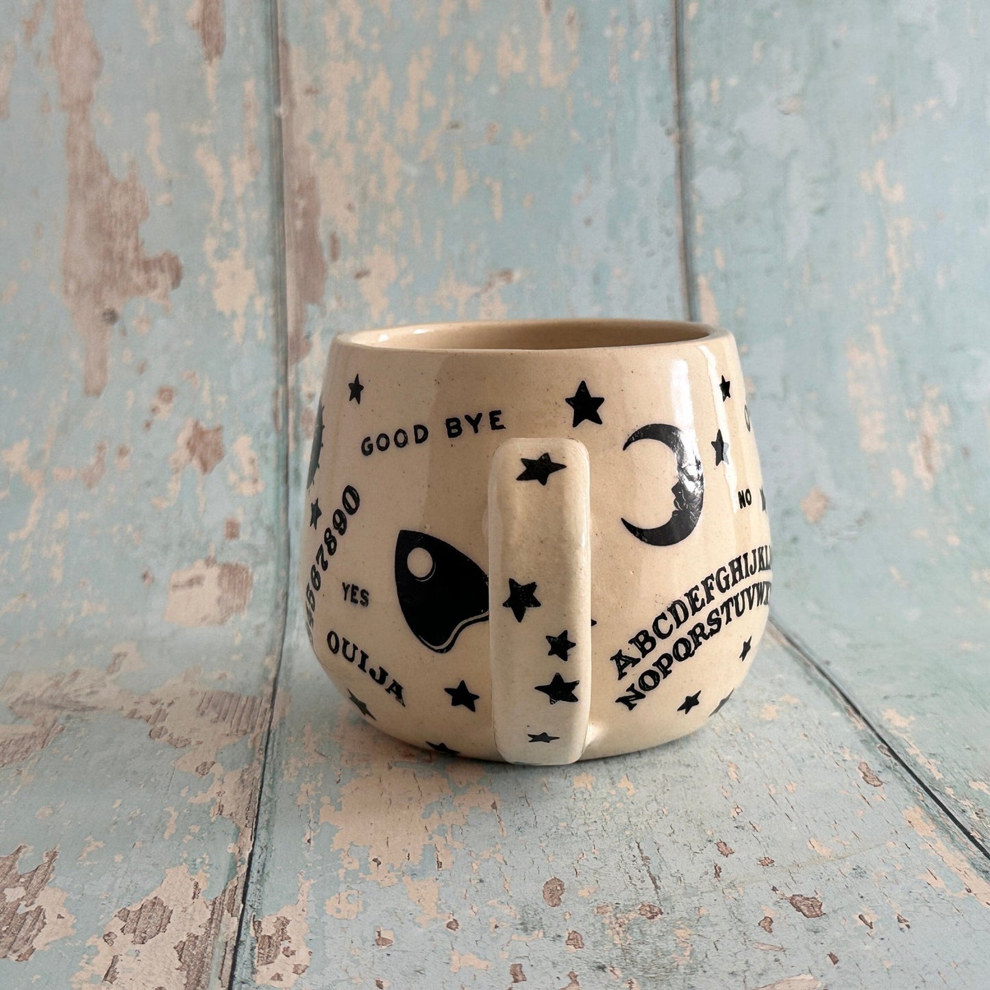 Halloween Ouija Mug, Handmade Ceramic Cup - FJD Ceramics