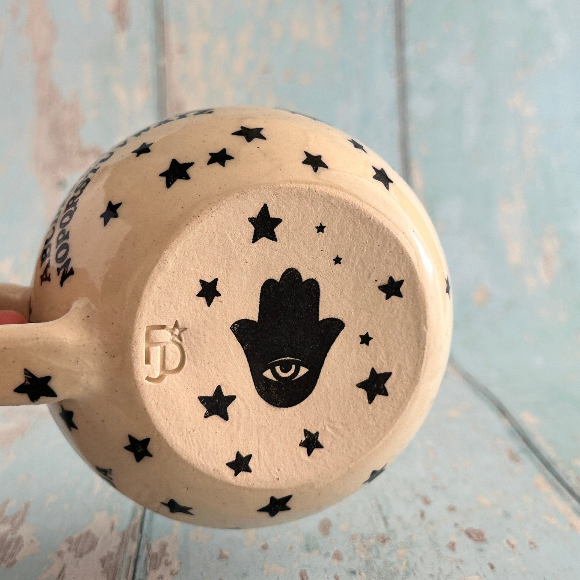 Halloween Ouija Mug, Handmade Ceramic Cup - FJD Ceramics