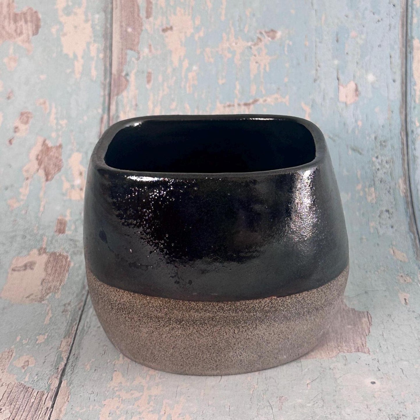 Handmade Ceramic Black Wine Cup, Small Sipper Tumbler - FJD Ceramics