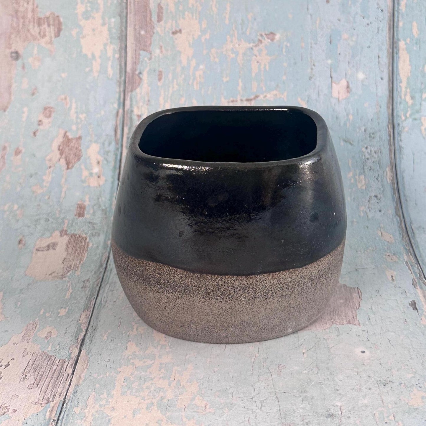 Handmade Ceramic Black Wine Cup, Small Sipper Tumbler - FJD Ceramics