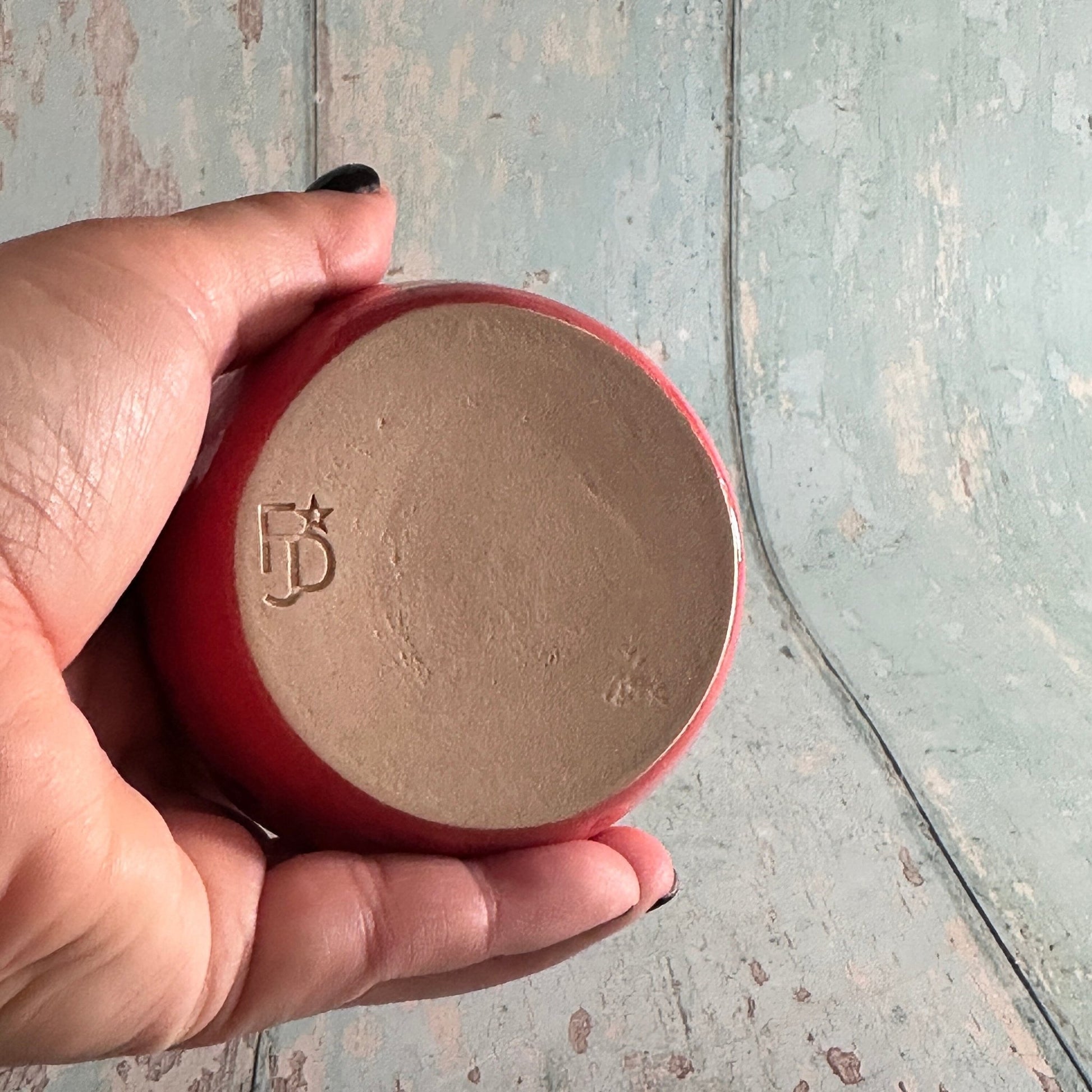 Handmade Ceramic Wine Cup, Coral Pink Tumbler - FJD Ceramics