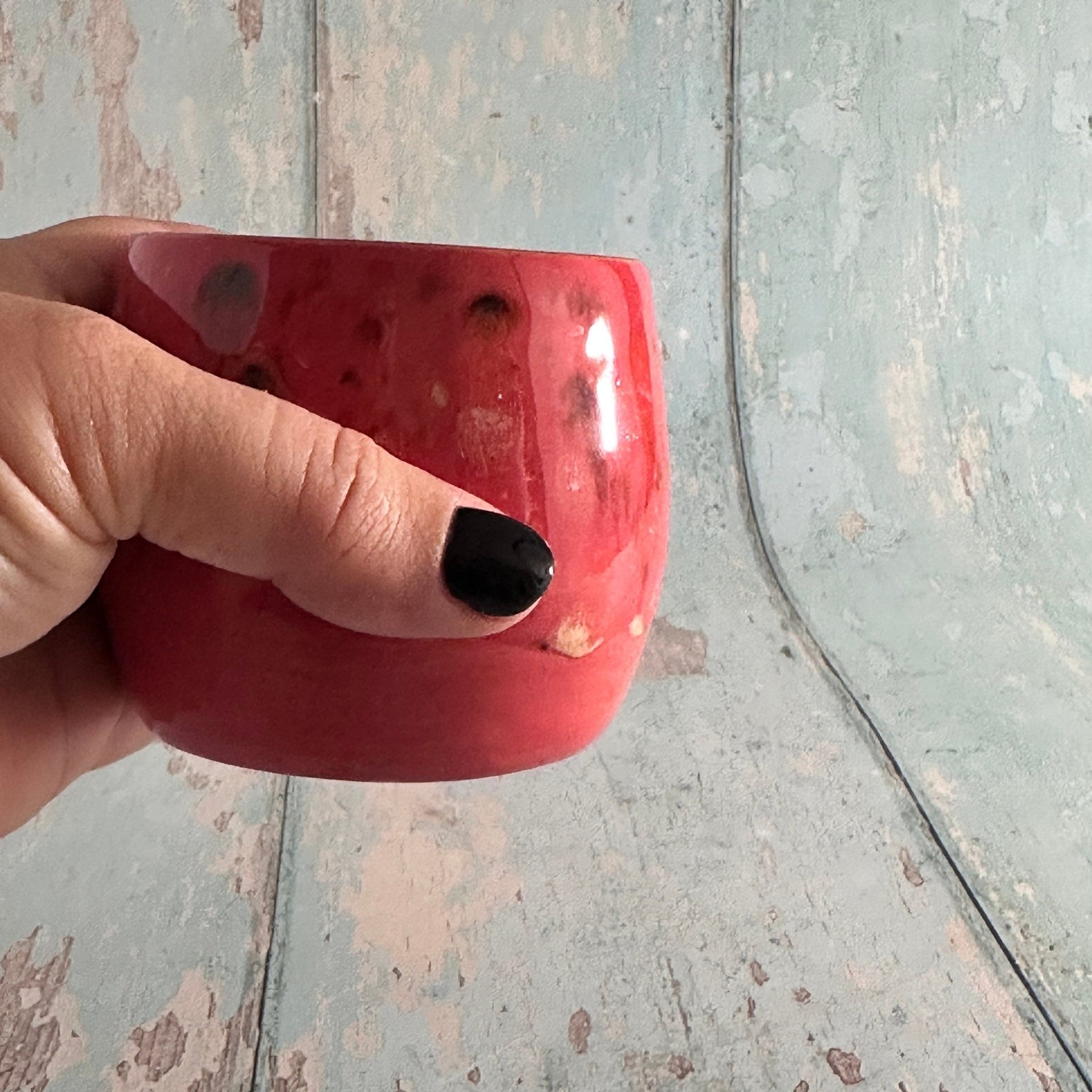 Handmade Ceramic Wine Cup, Coral Pink Tumbler - FJD Ceramics