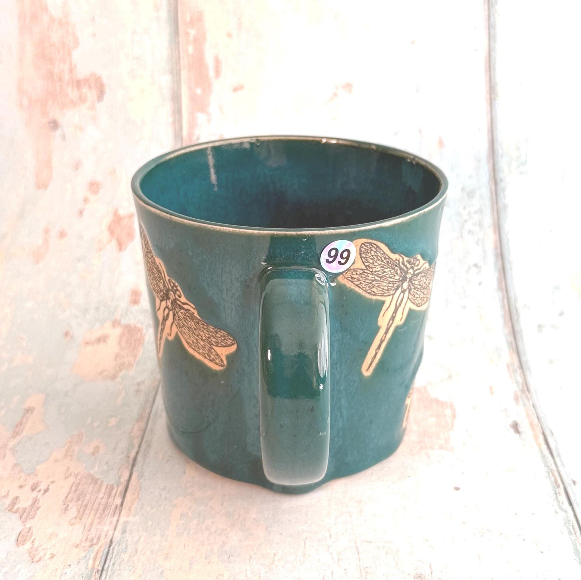 Handmade Dragonfly Mug, Large Ceramic Cup - FJD Ceramics