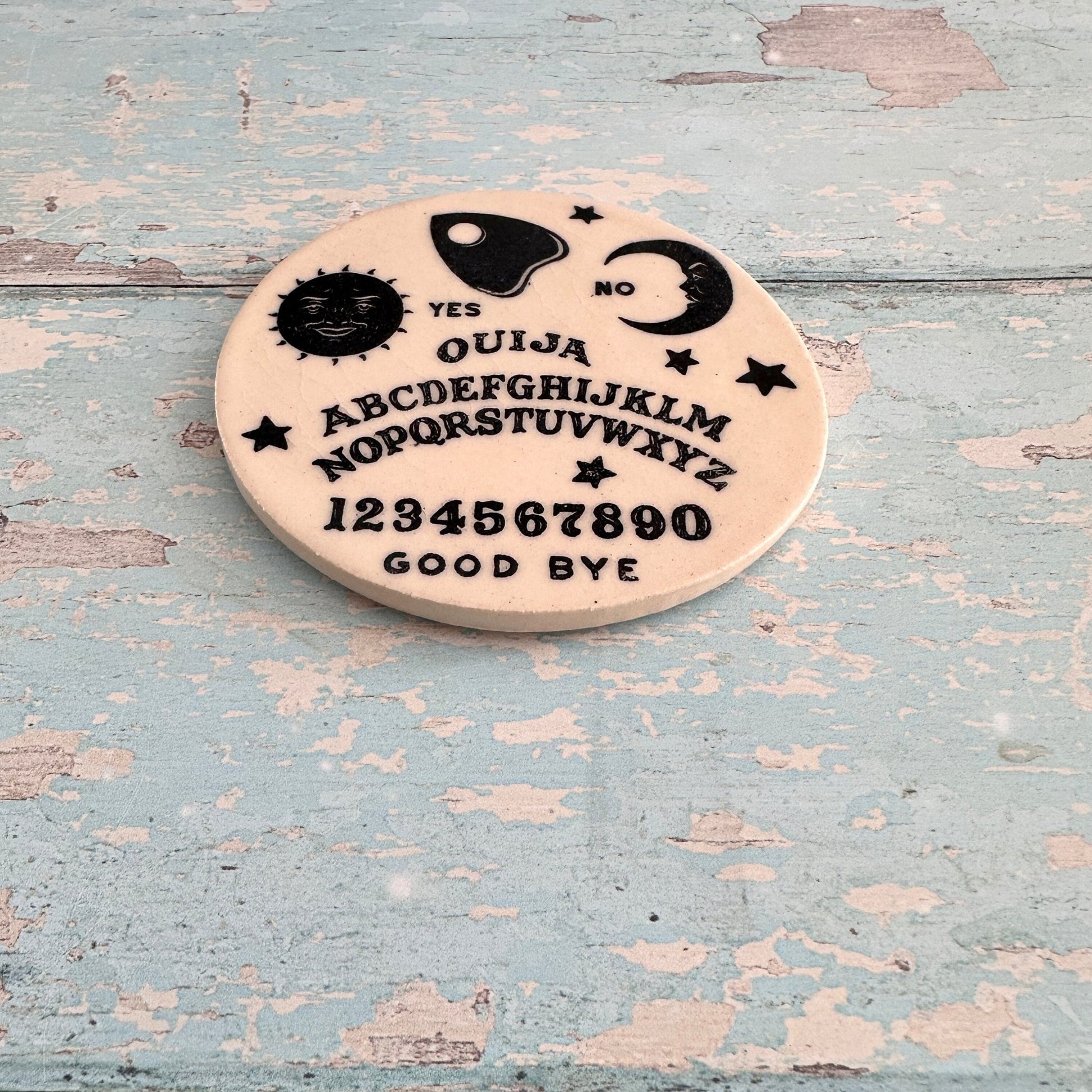 Handmade Ouija Board Ceramic Coaster - FJD Ceramics
