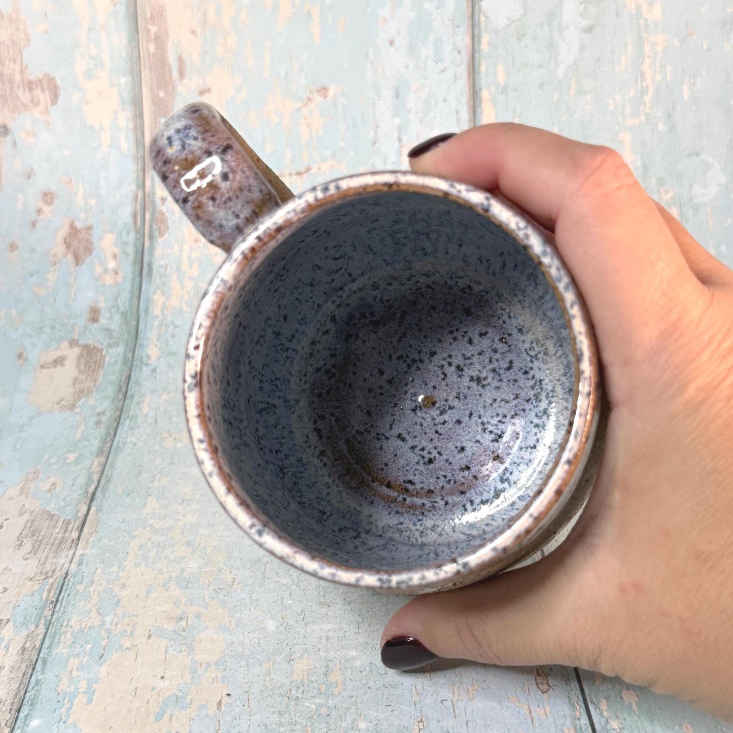 White Christmas Tree Mug, Handmade Ceramic Cup