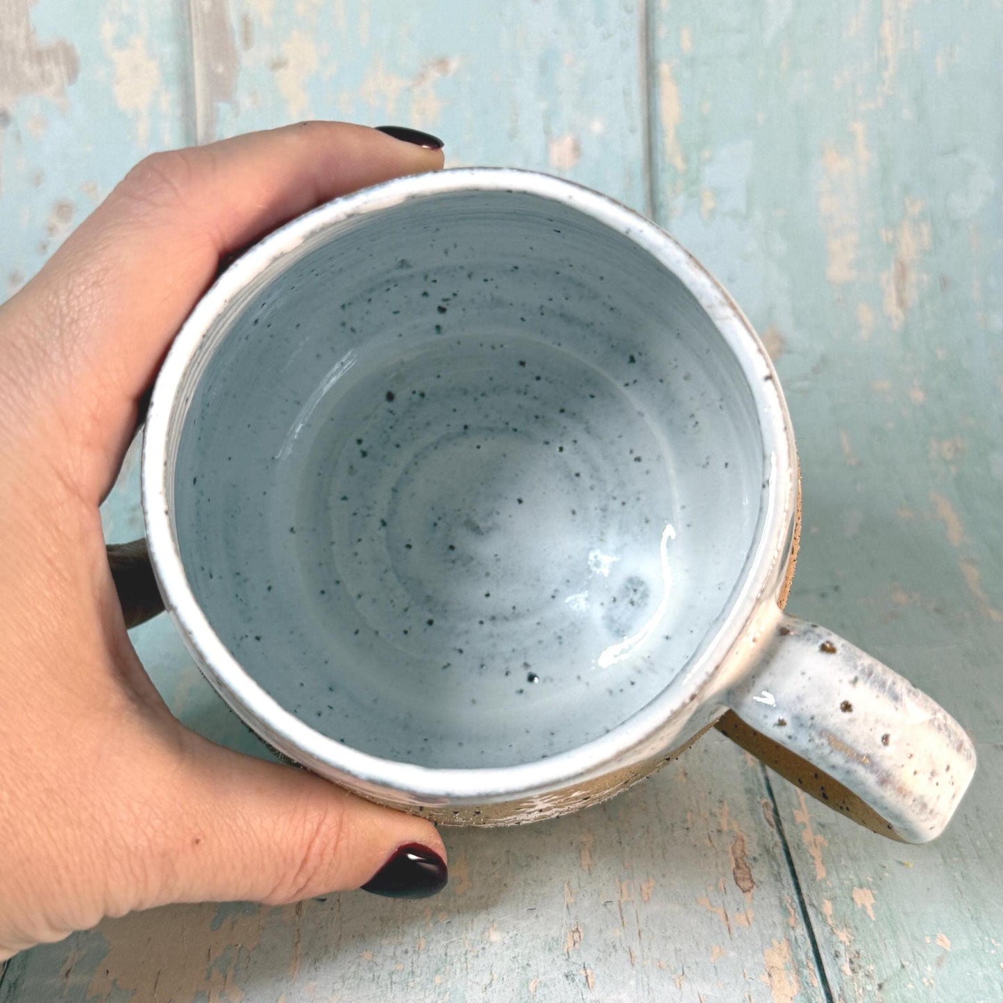 White Christmas Tree Mug, Handmade Ceramic Cup