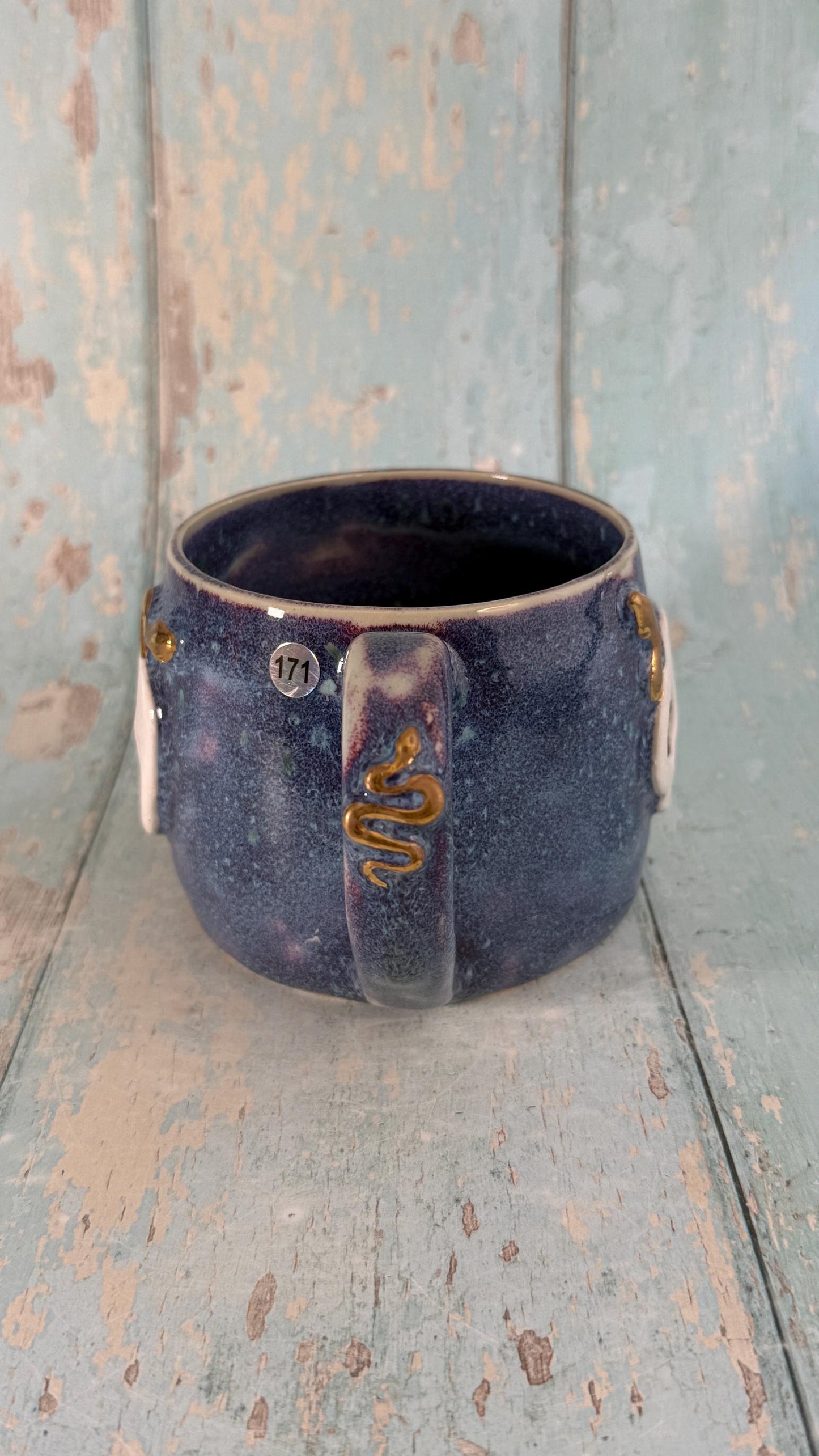 Skull and Snake Mug, Handmade Ceramic Cup
