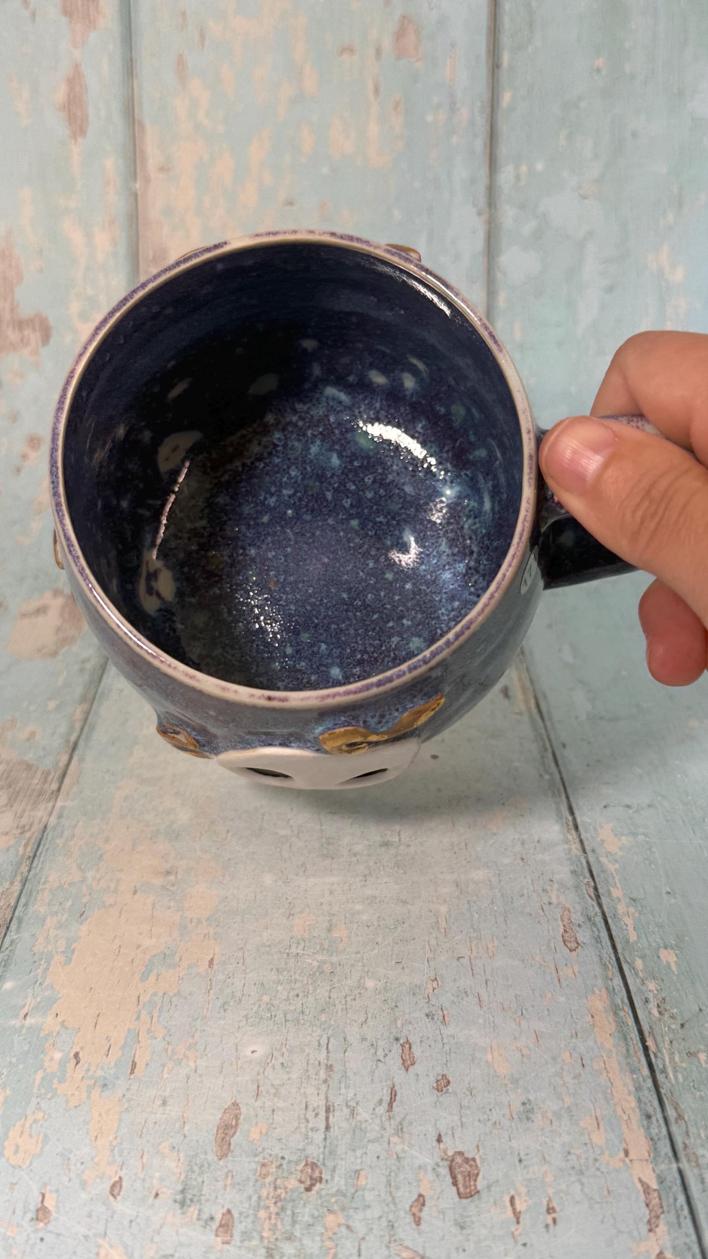 Skull and Snake Mug, Handmade Ceramic Cup
