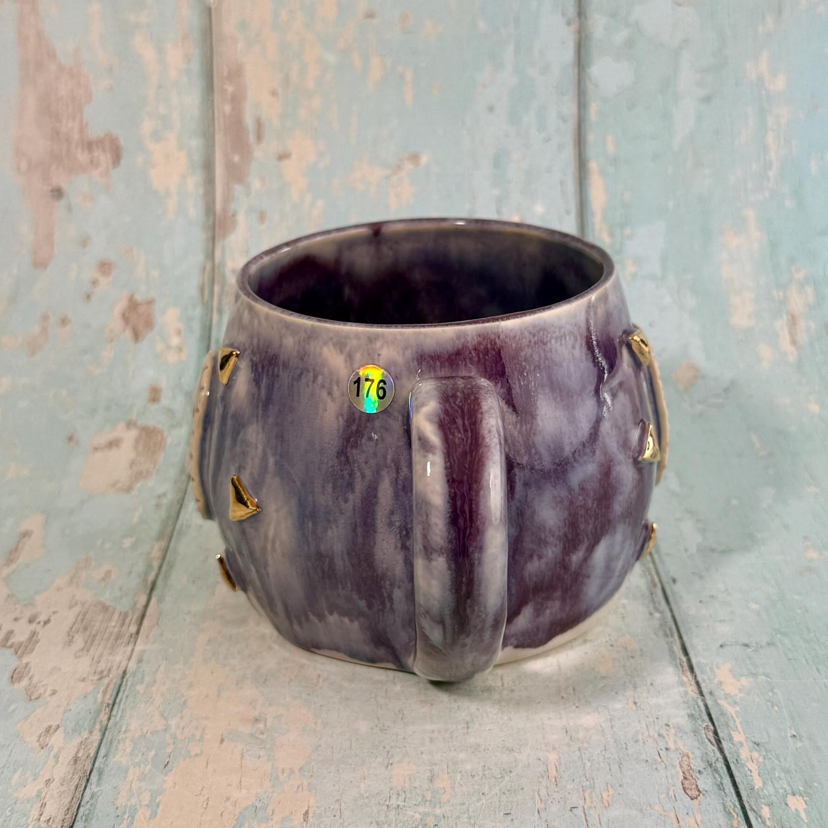 Purple Heart Mug, Boho Ceramic Cup