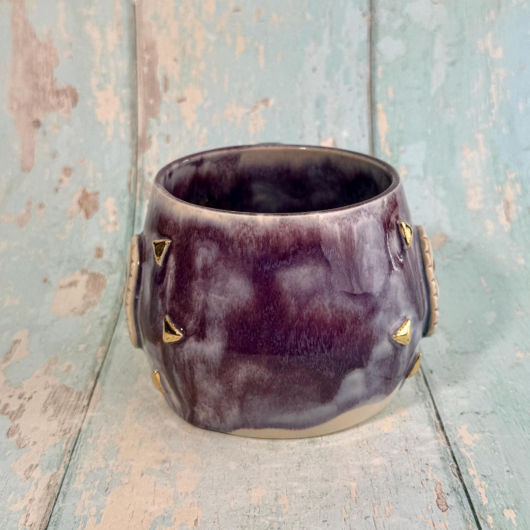 Purple Heart Mug, Boho Ceramic Cup