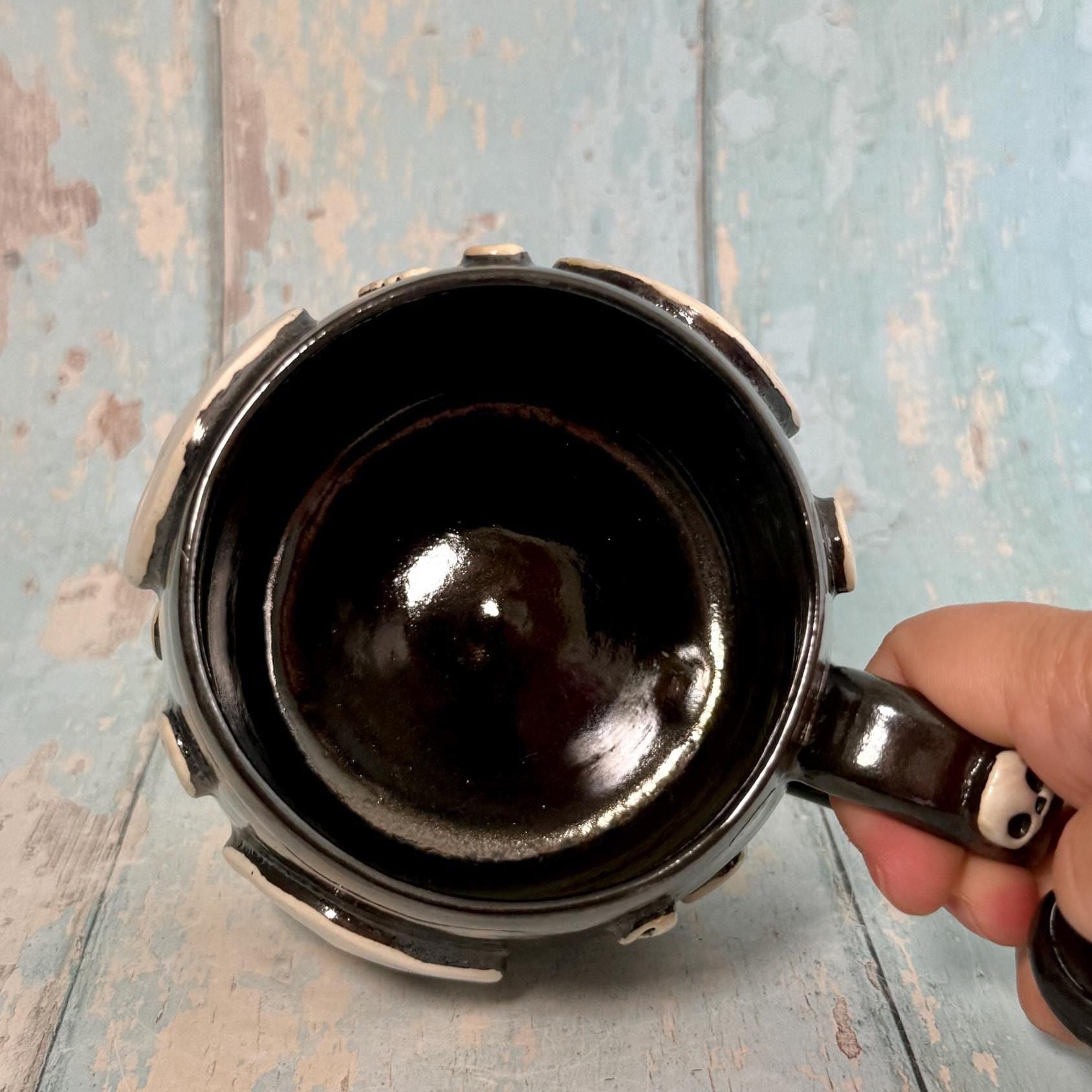 Black Skull Mug, Handmade Ceramic Cup - Second