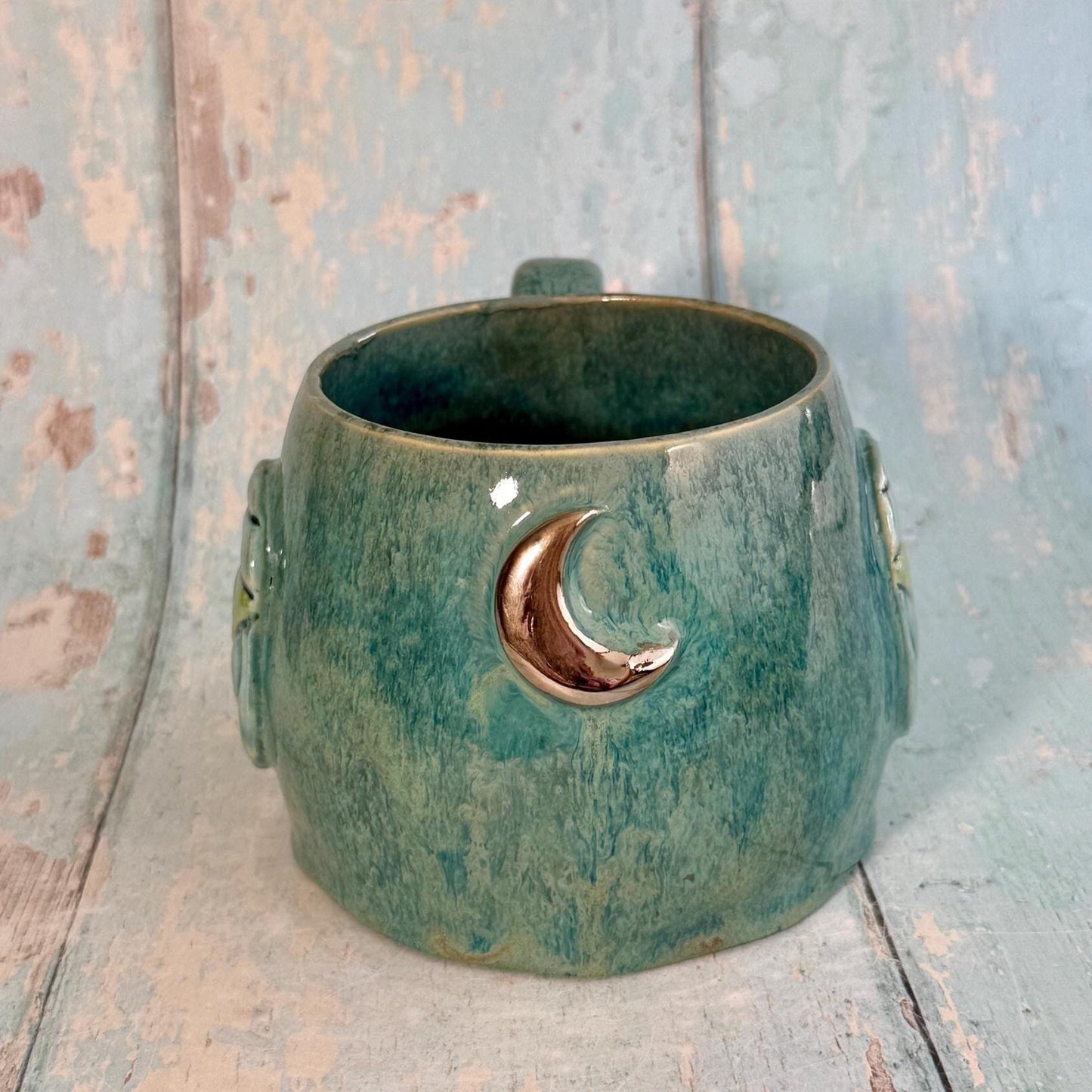 Green Luna Moth Mug, Large Ceramic Cup - Second
