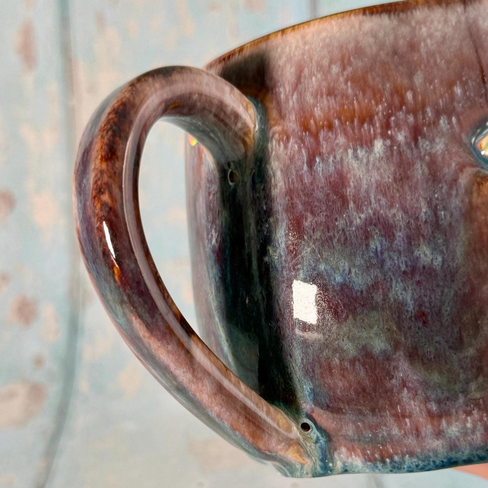 Brown Luna Moth Mug, Large Ceramic Cup - Second