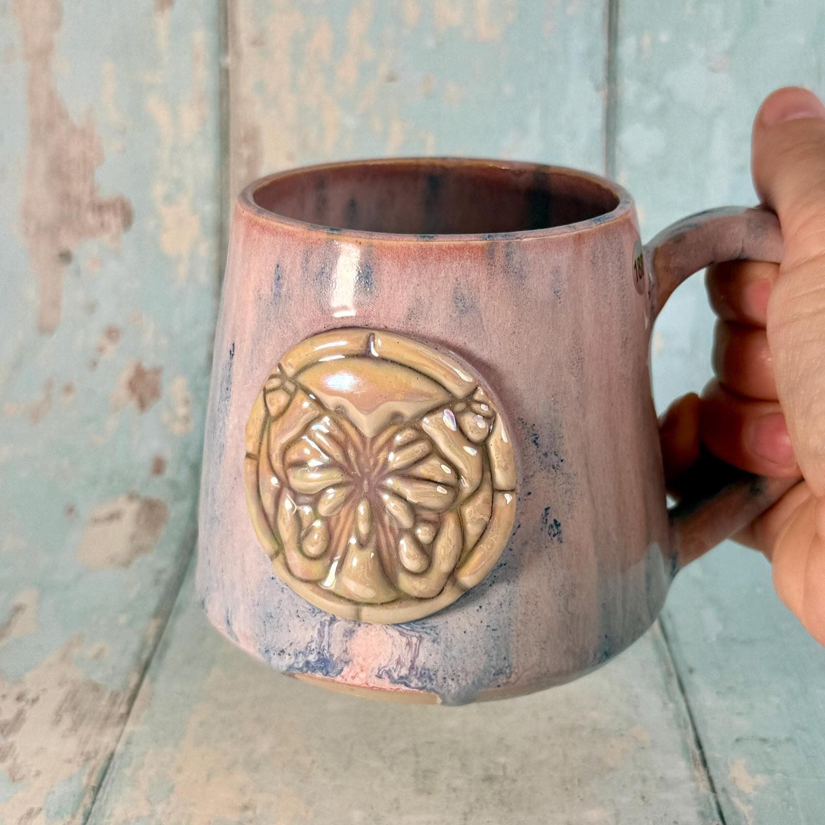 Pink and Purple Luna Moth Mug, Large Ceramic Cup - Second
