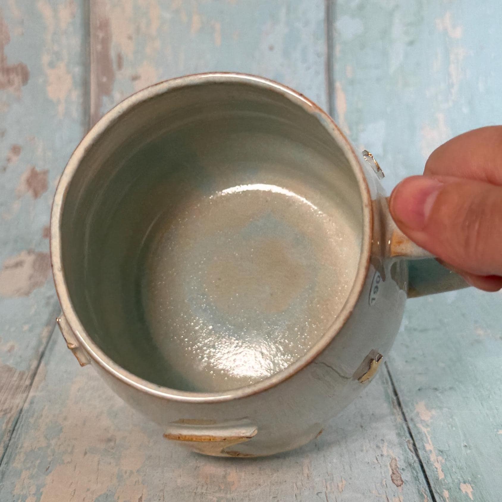 Blue and Gold Moon Mug, Handmade Ceramic Mug - Second