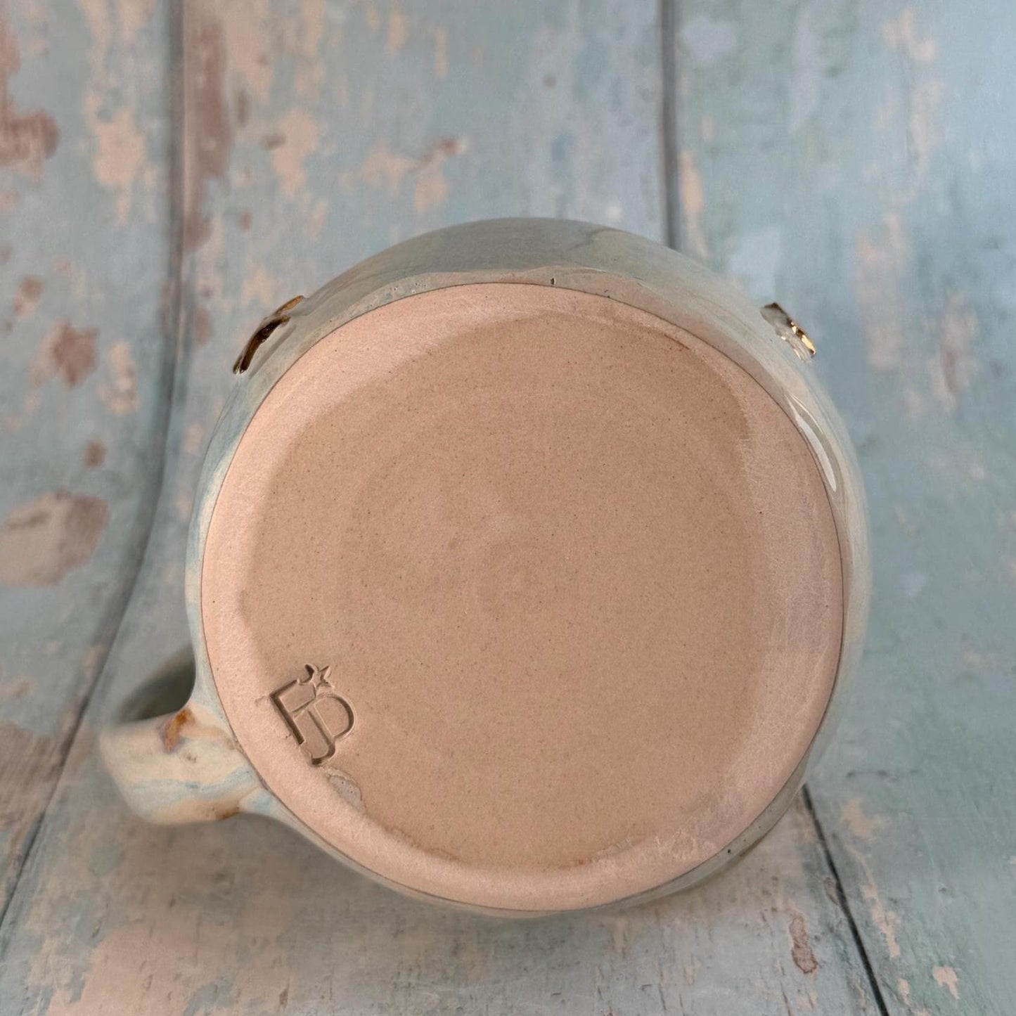 Blue and Gold Moon Mug, Handmade Ceramic Mug - Second