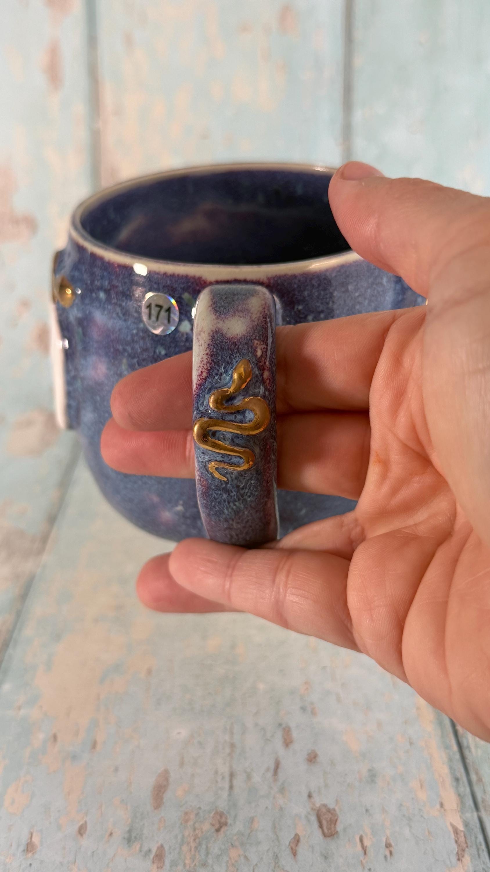 Skull and Snake Mug, Handmade Ceramic Cup