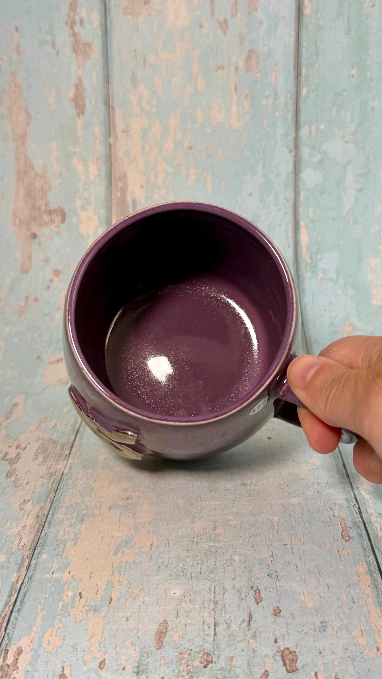 Purple Snake Mug, Handmade Ceramic Cup