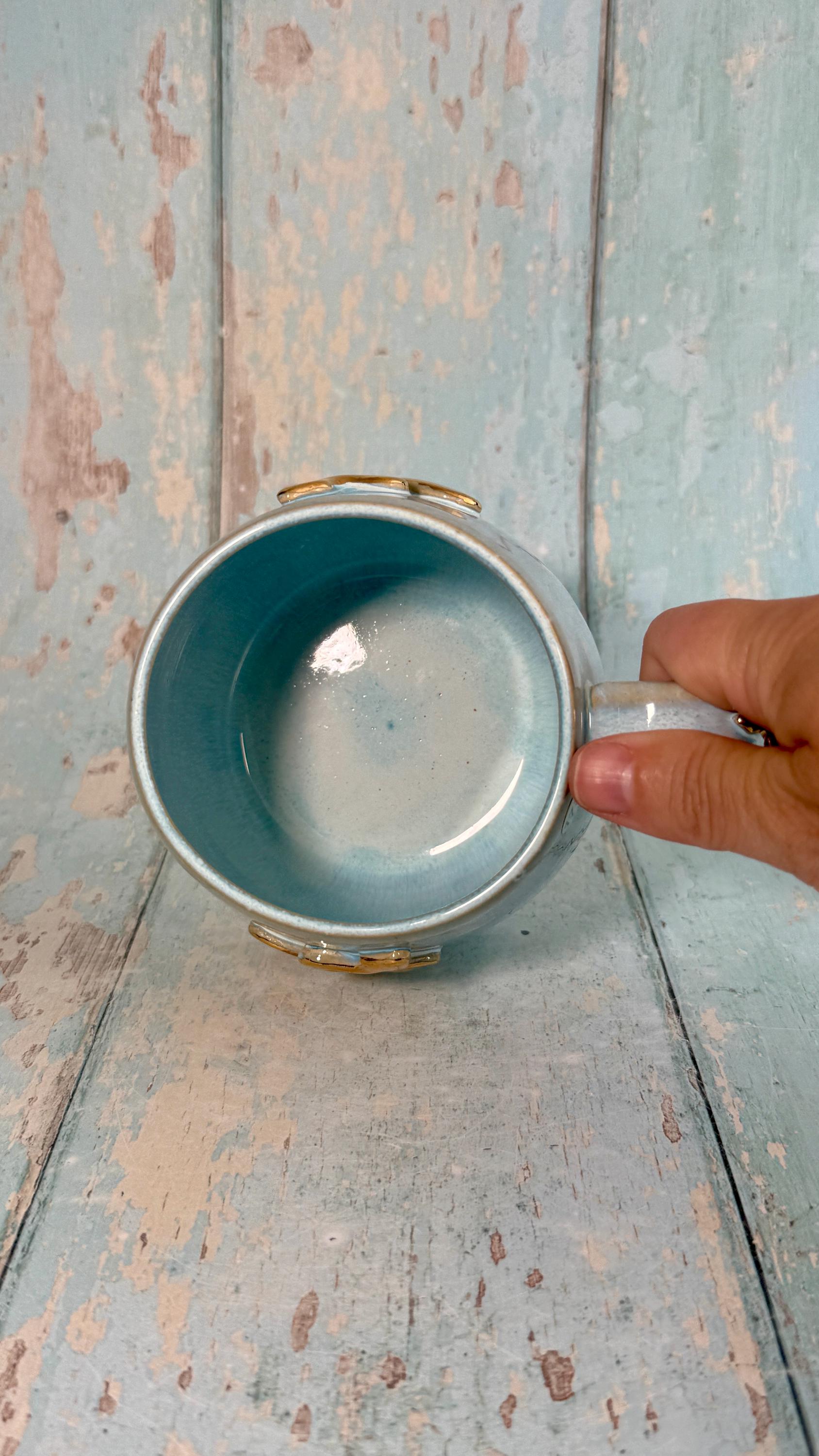 Blue Snake Mug, Handmade Ceramic Cup - Second