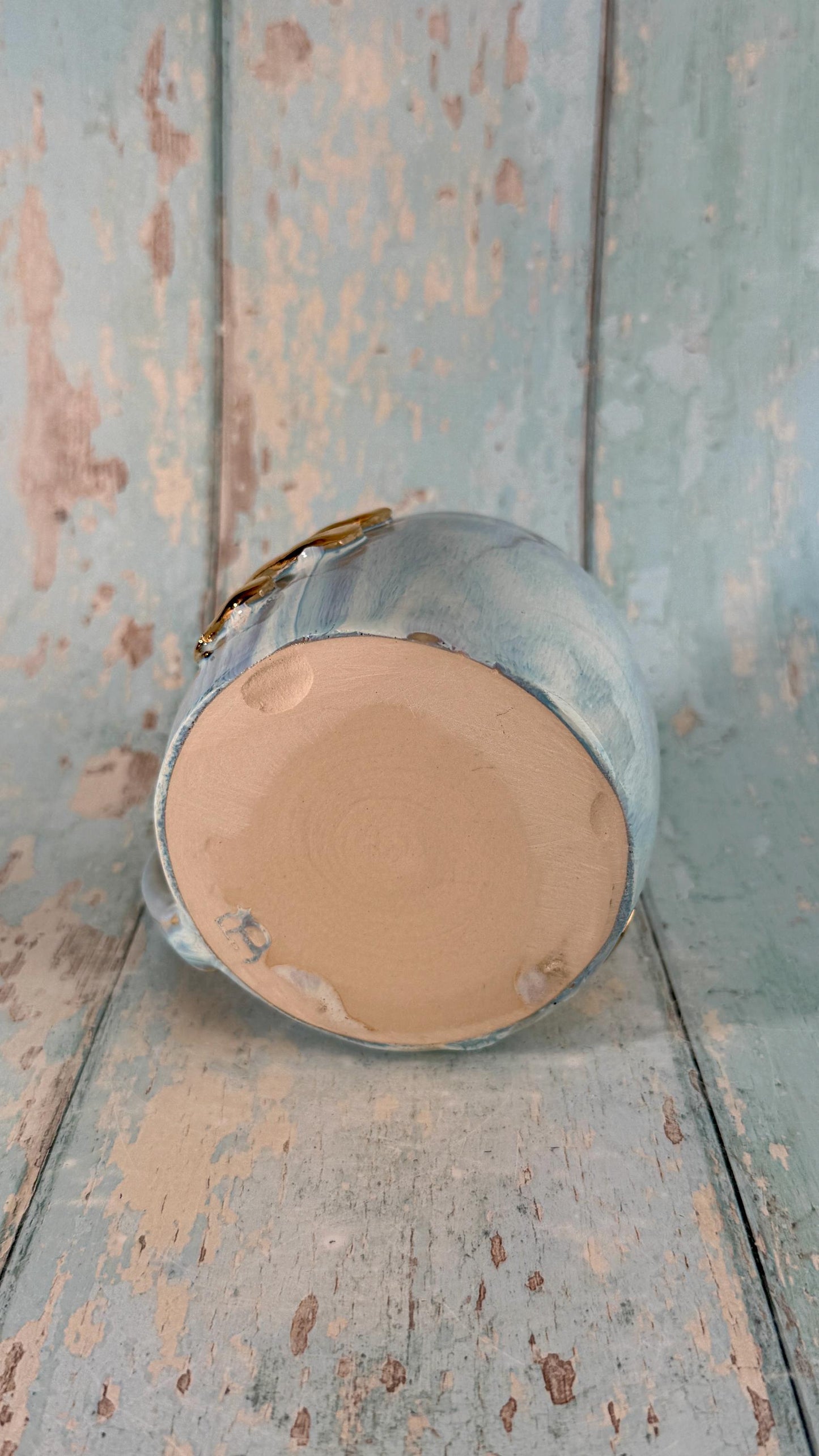 Blue Snake Mug, Handmade Ceramic Cup - Second