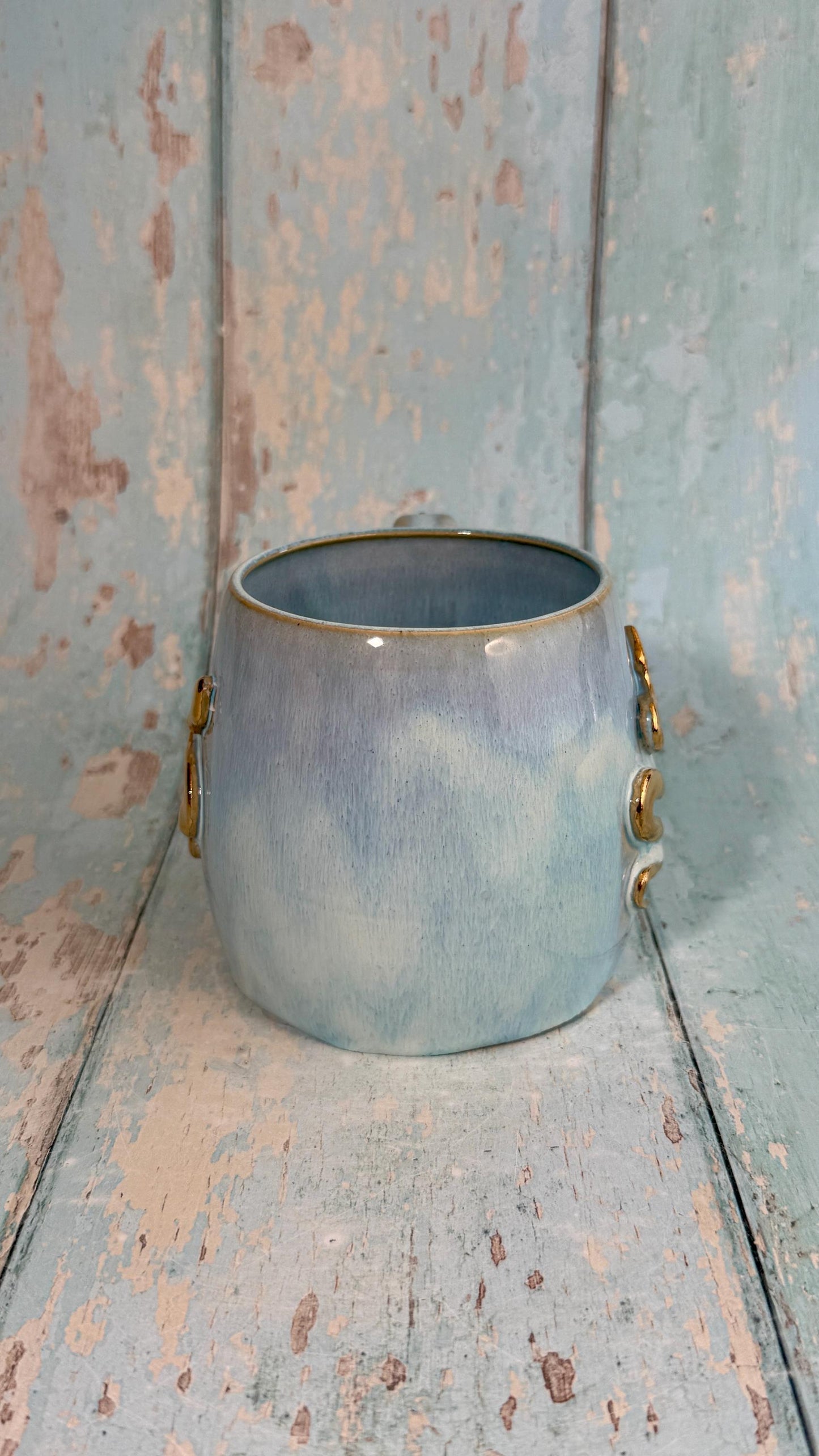 Blue Snake Mug, Handmade Ceramic Cup - Second