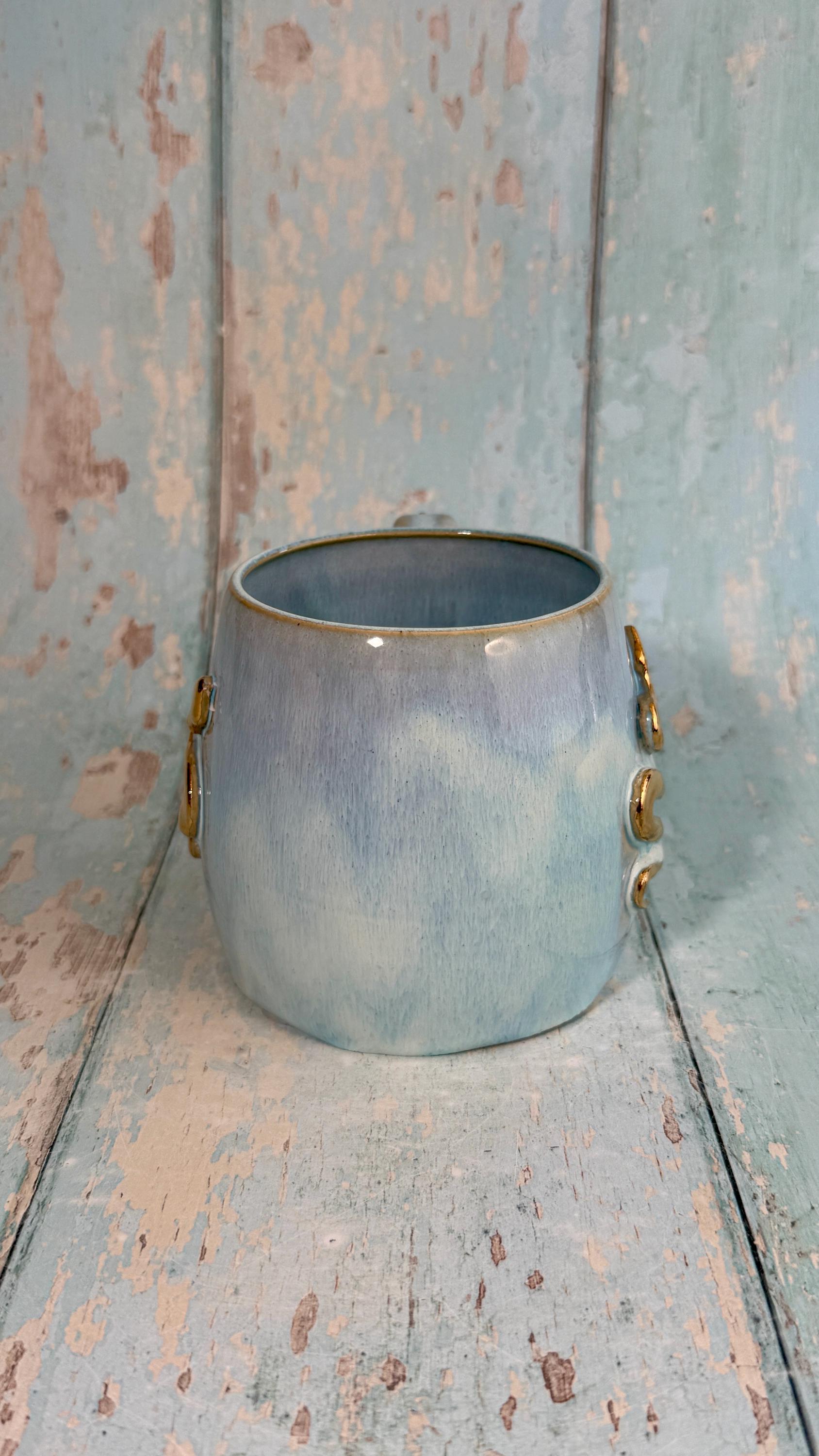 Blue Snake Mug, Handmade Ceramic Cup - Second