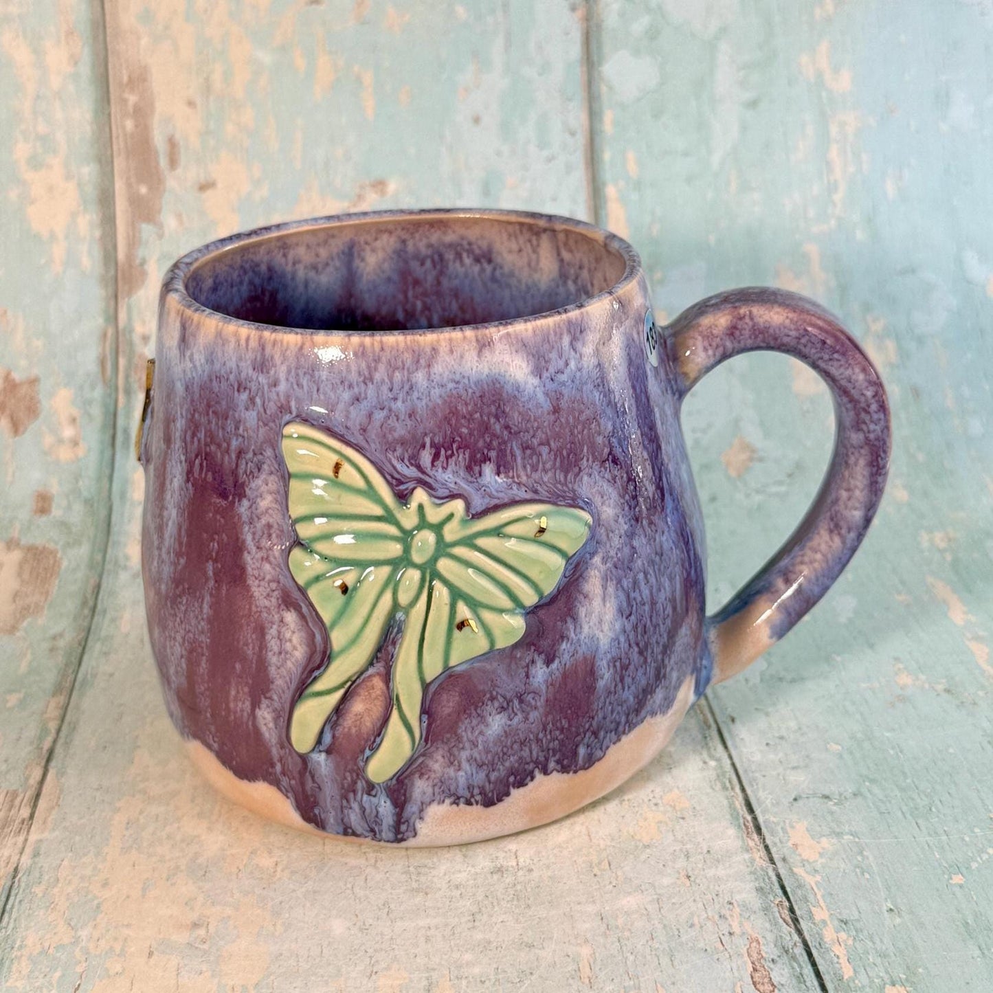 Purple Luna Moth Mug, Large Ceramic Cup