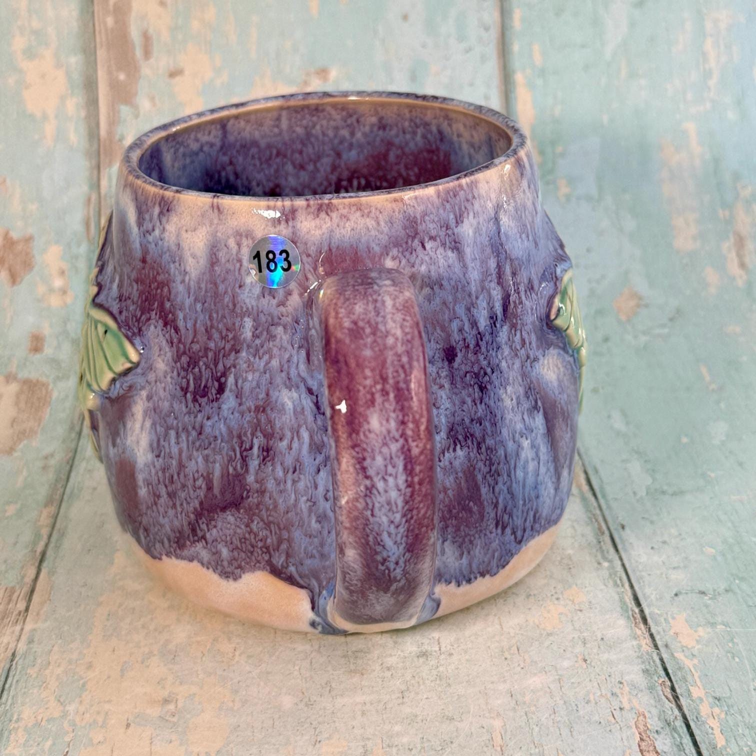 Purple Luna Moth Mug, Large Ceramic Cup