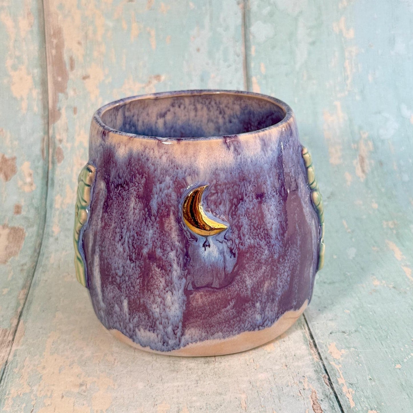 Purple Luna Moth Mug, Large Ceramic Cup