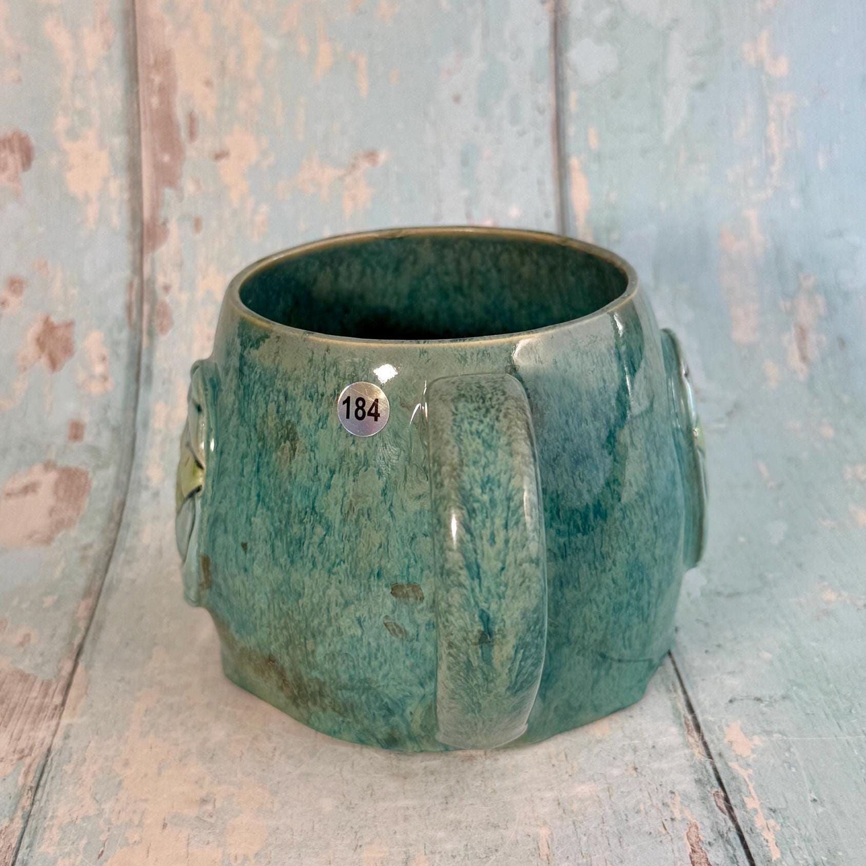 Green Luna Moth Mug, Large Ceramic Cup - Second
