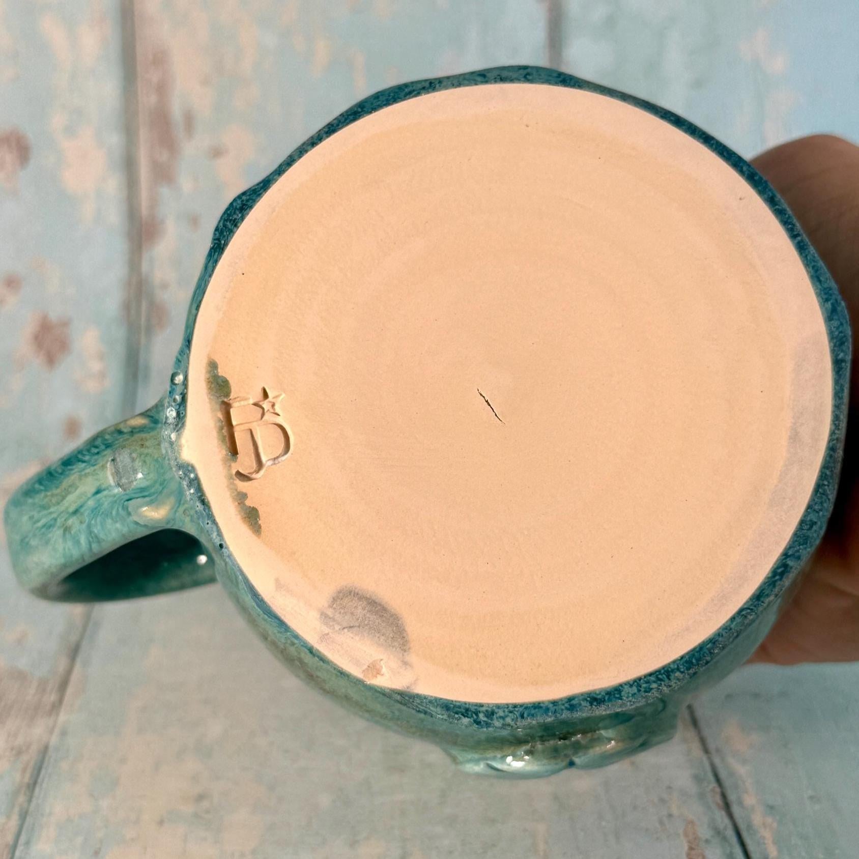 Green Luna Moth Mug, Large Ceramic Cup - Second