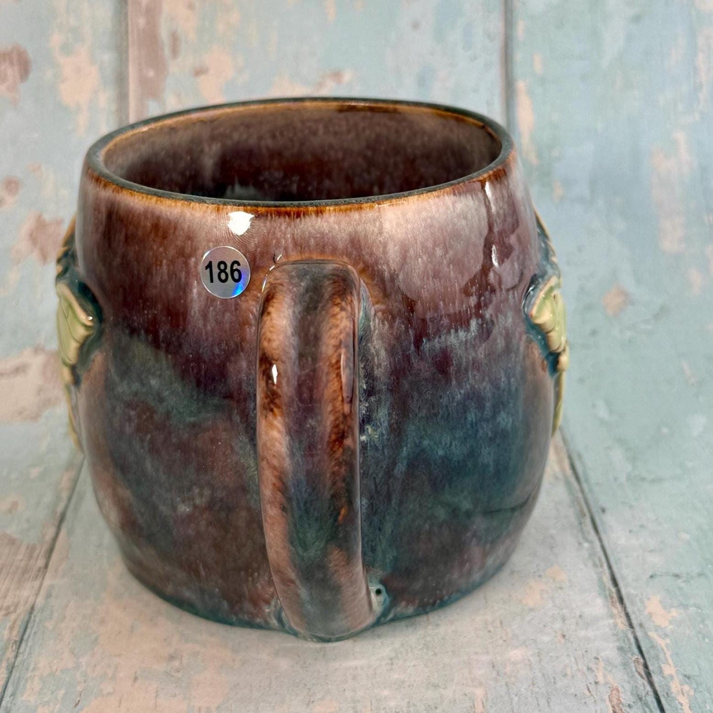 Brown Luna Moth Mug, Large Ceramic Cup - Second