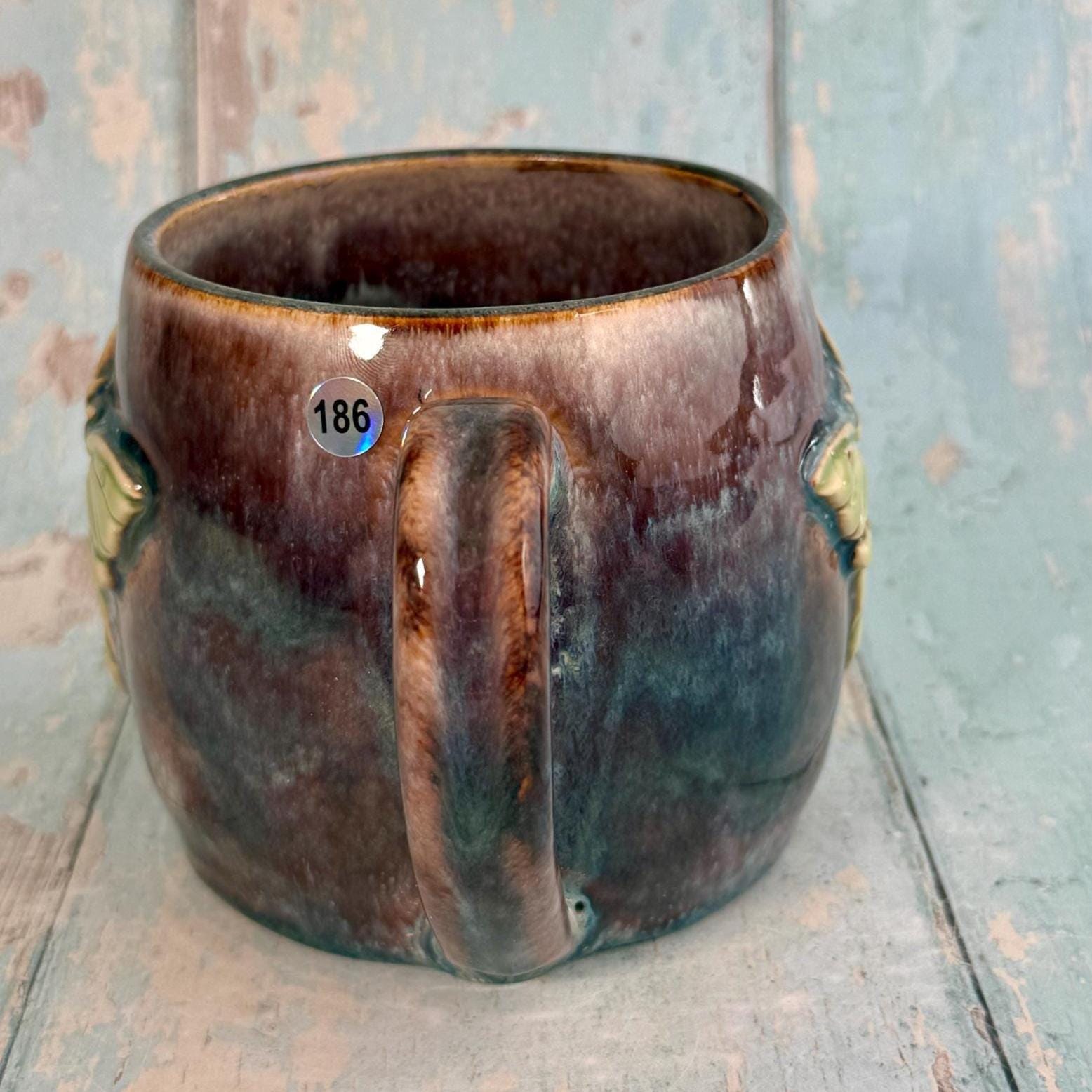 Brown Luna Moth Mug, Large Ceramic Cup - Second