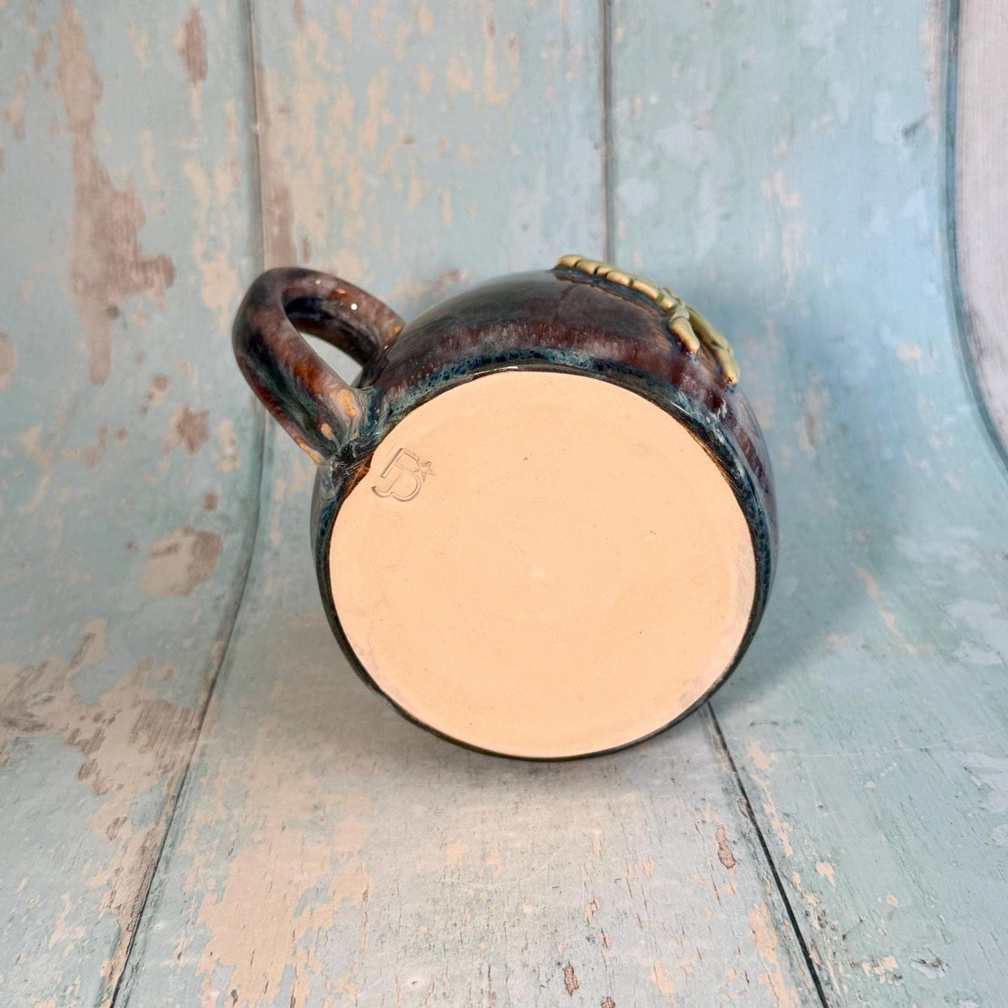 Brown Luna Moth Mug, Large Ceramic Cup - Second