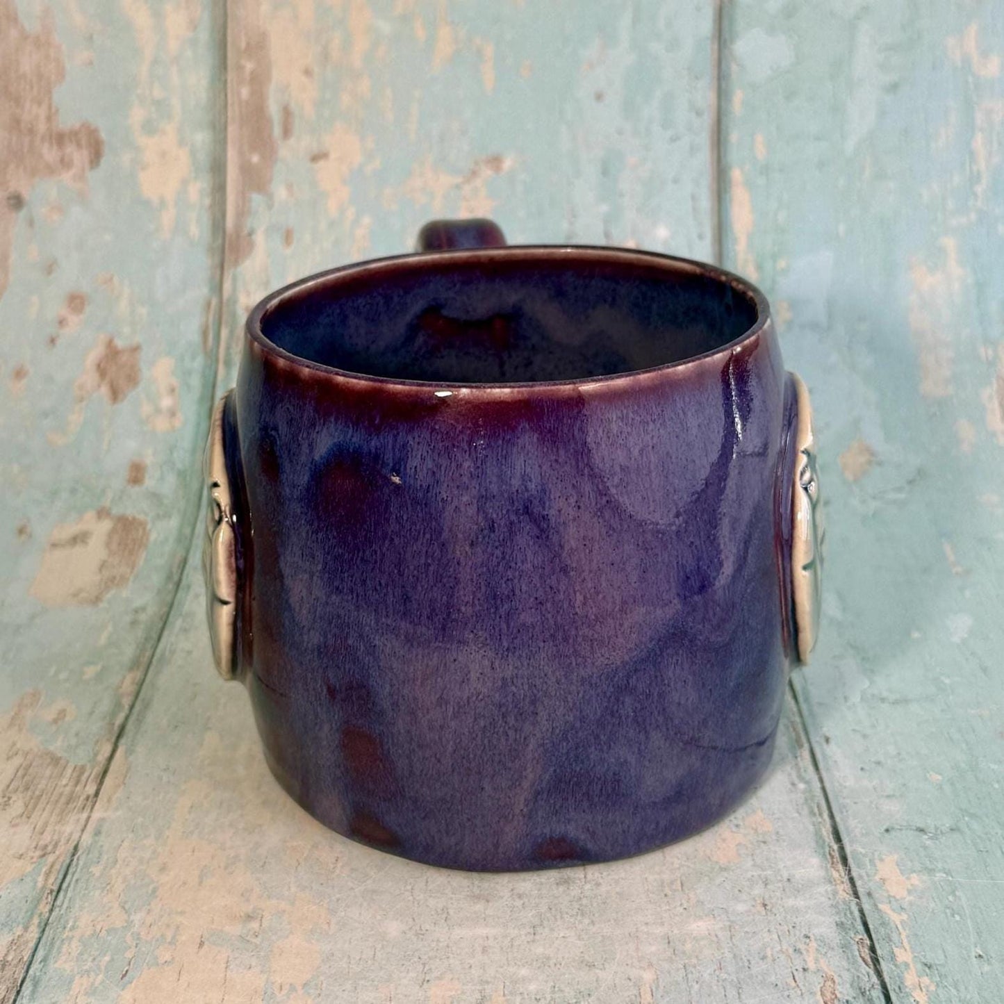 Purple Luna Moth Mug, Large Ceramic Cup - Second