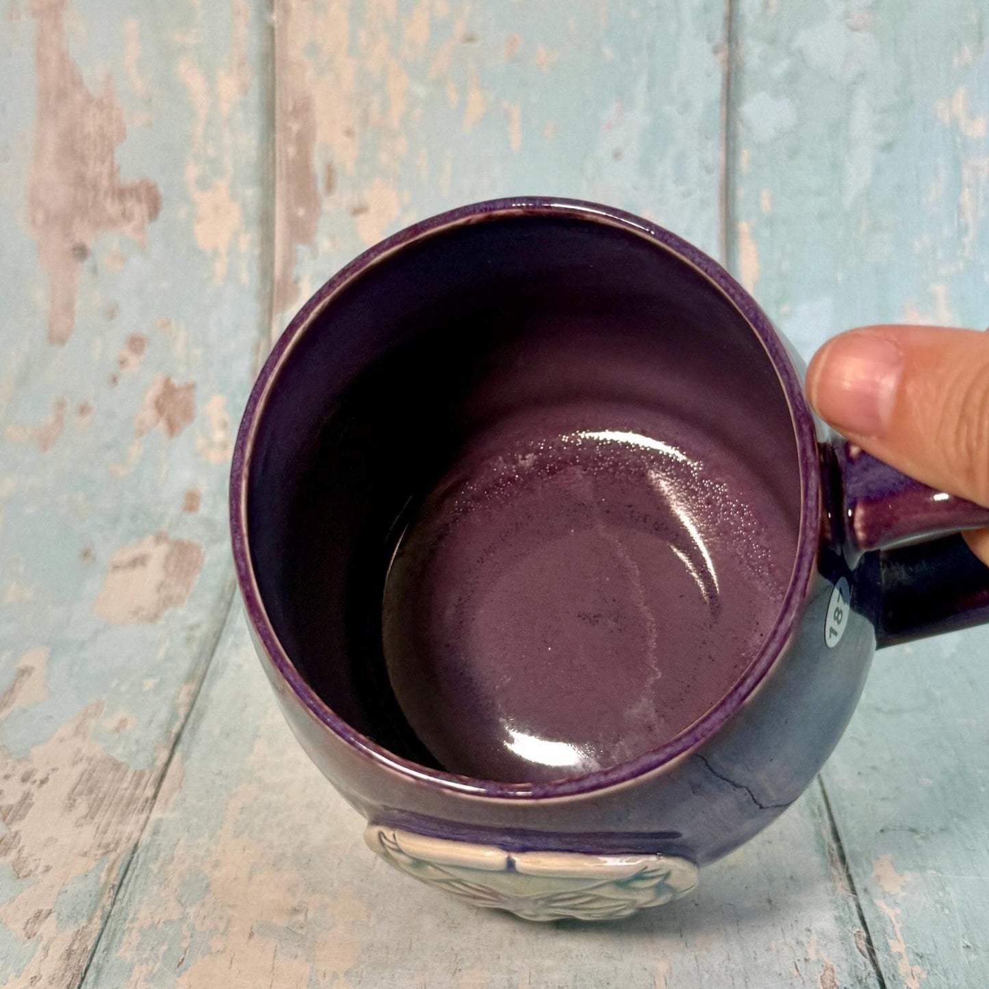 Purple Luna Moth Mug, Large Ceramic Cup - Second